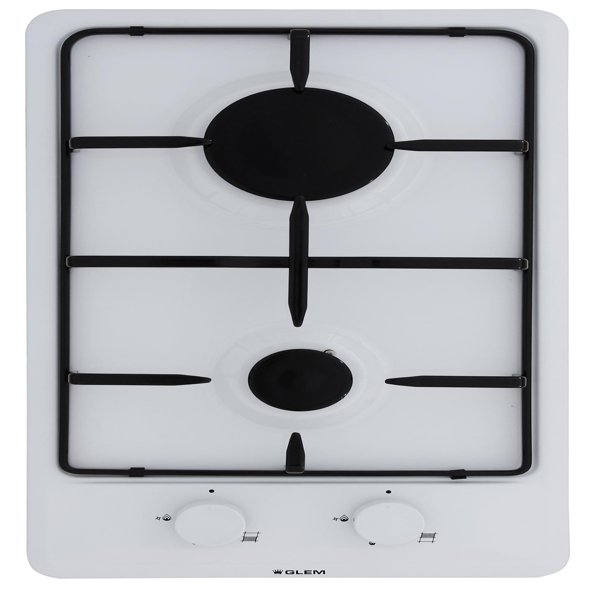 Glem Domino 2 feux gaz 30cm blanc - gt32wh