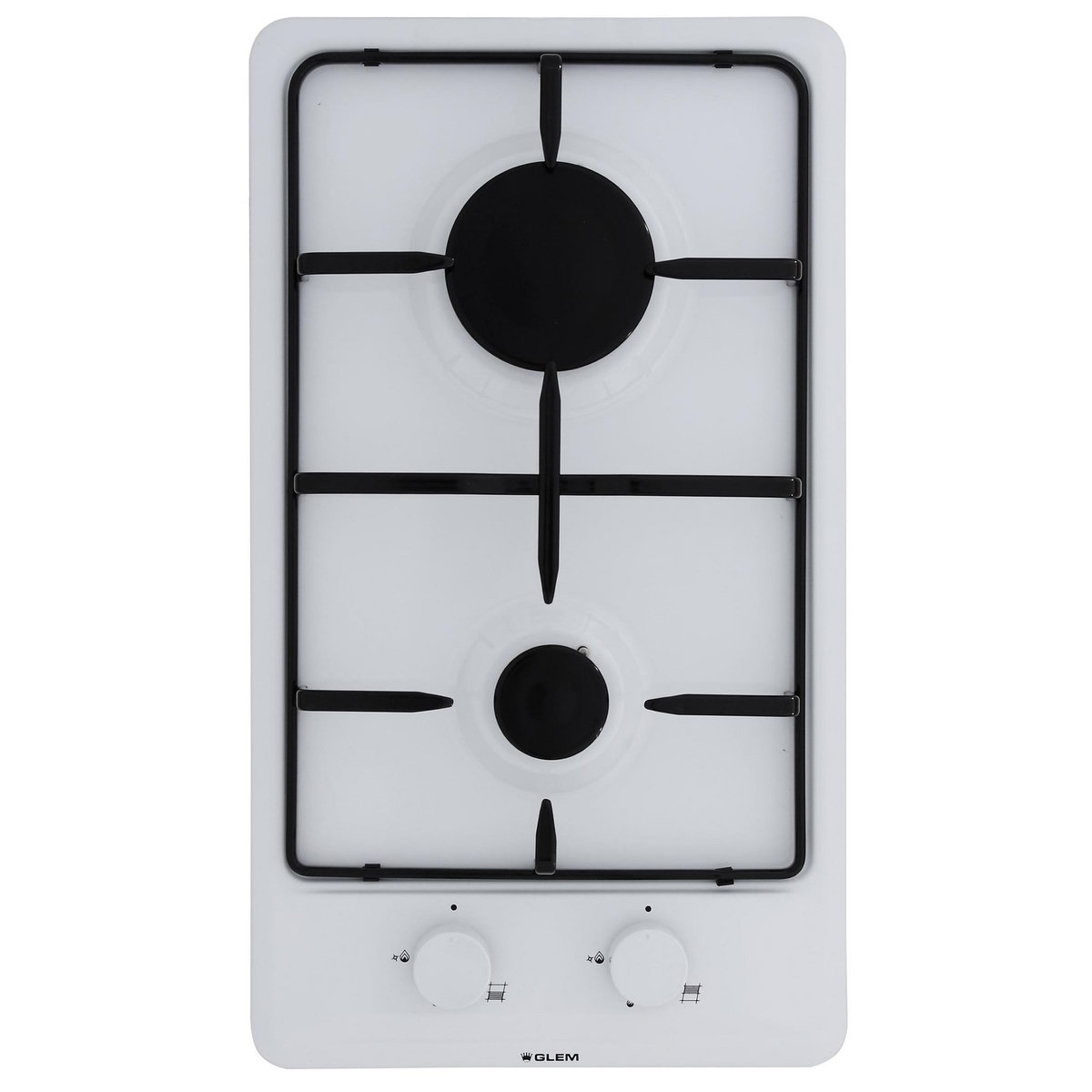 Glem Domino 2 feux gaz 30cm blanc - gt32wh