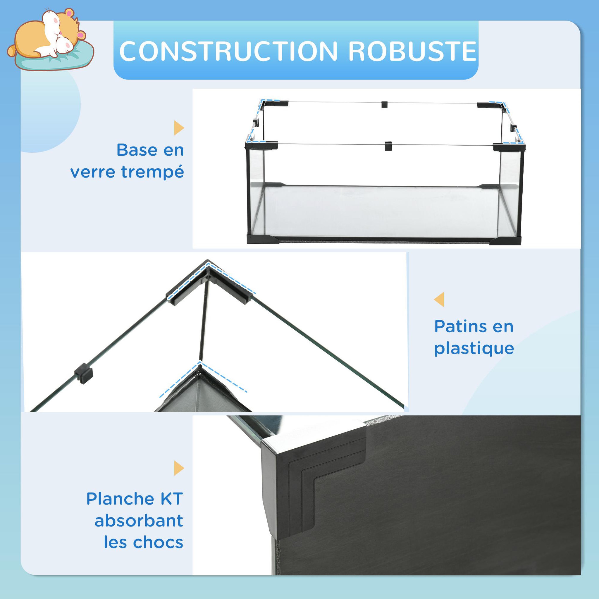 Voir la diapositive 6 : PAWHUT Cage rongeur hamster, 3 niveaux avec roue, rampes, maisonnette, abreuvoir, mangeoire, 60L x 40l x 57H cm, noir