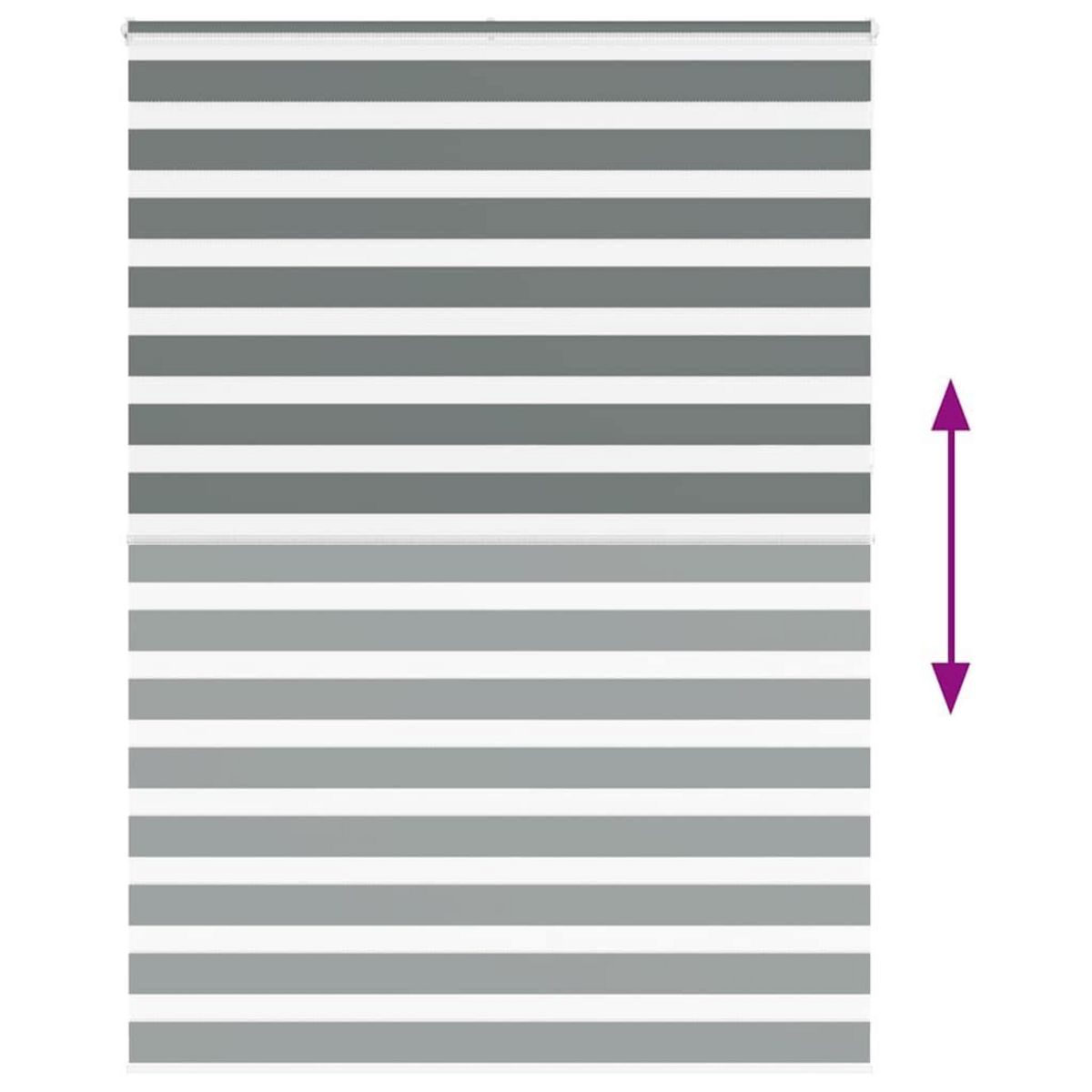 VIDAXL Store zebre gris fonce largeur du tissu 150,9 cm polyester