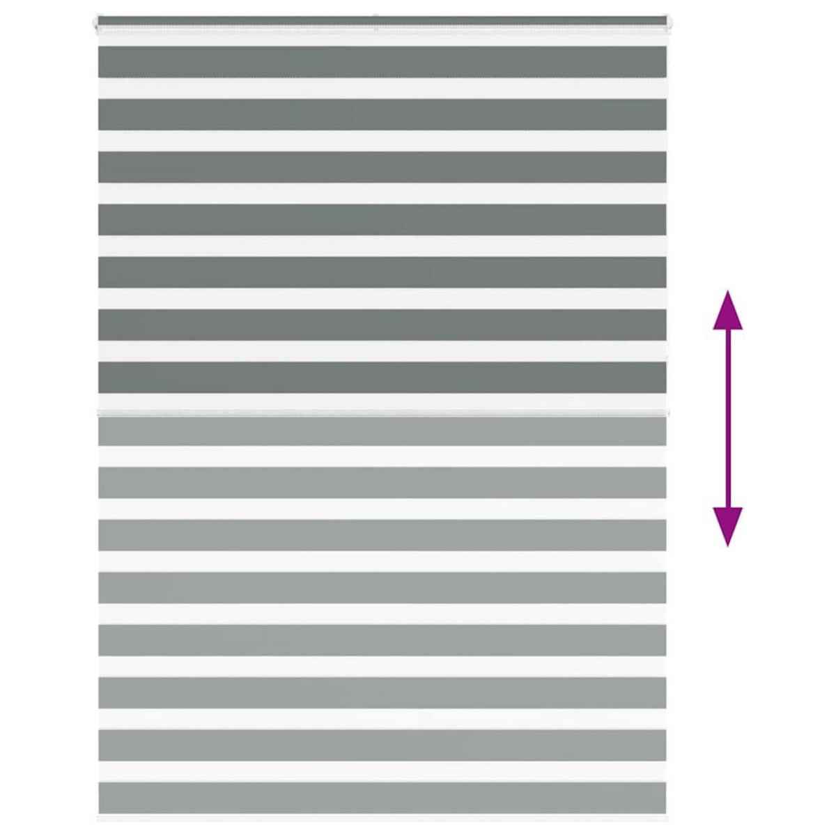 VIDAXL Store zebre gris fonce largeur du tissu 150,9 cm polyester