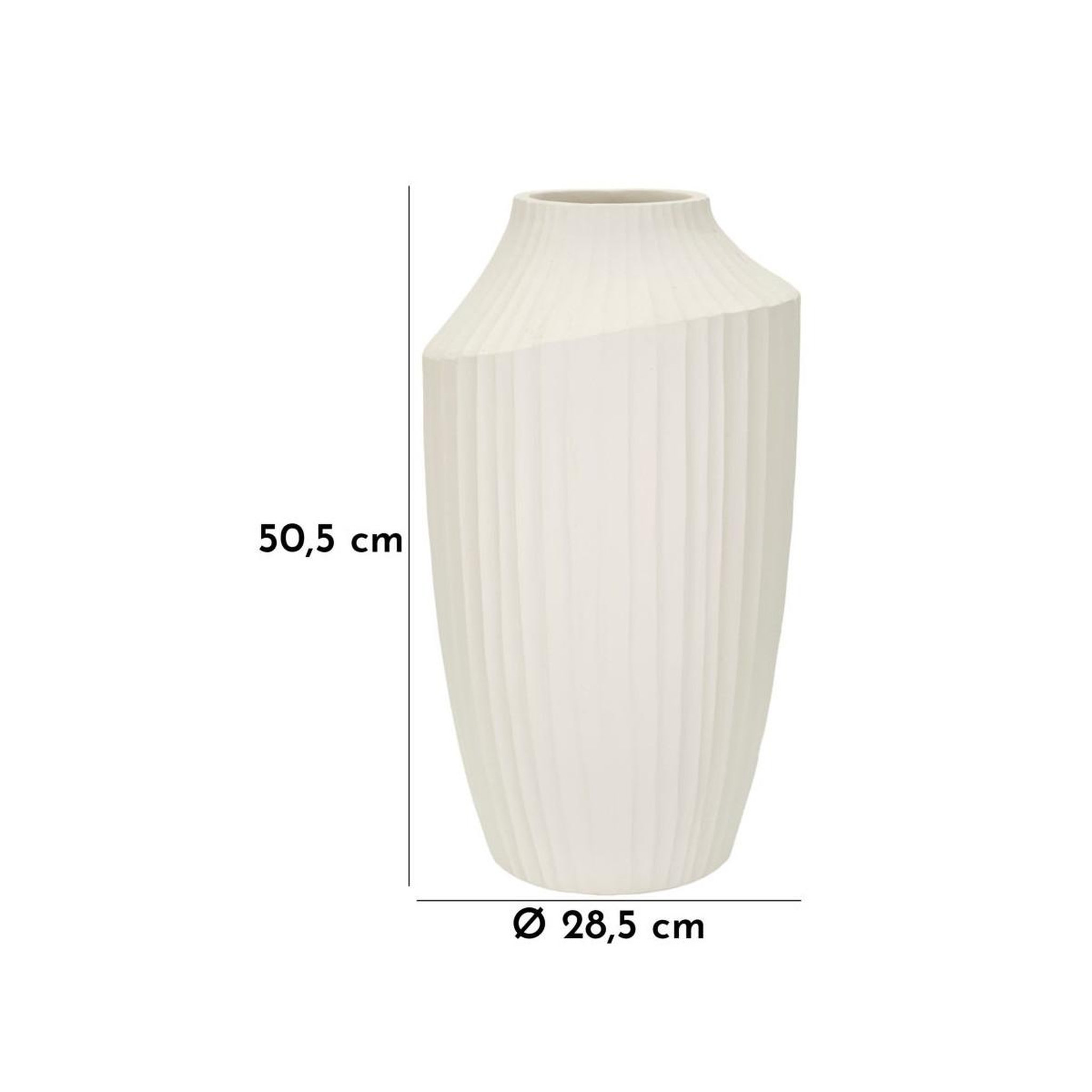 Voir la diapositive 6 : Paris Prix Vase design rainuré  ice  50cm crème