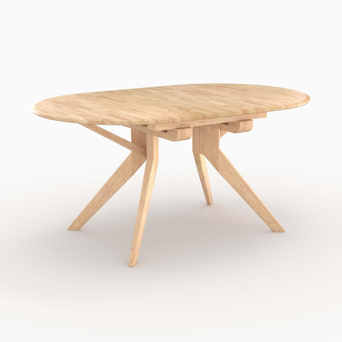 Rendez vous déco Table extensible en bois d'hévéa massif clair 6 à 10 personnes-Oli