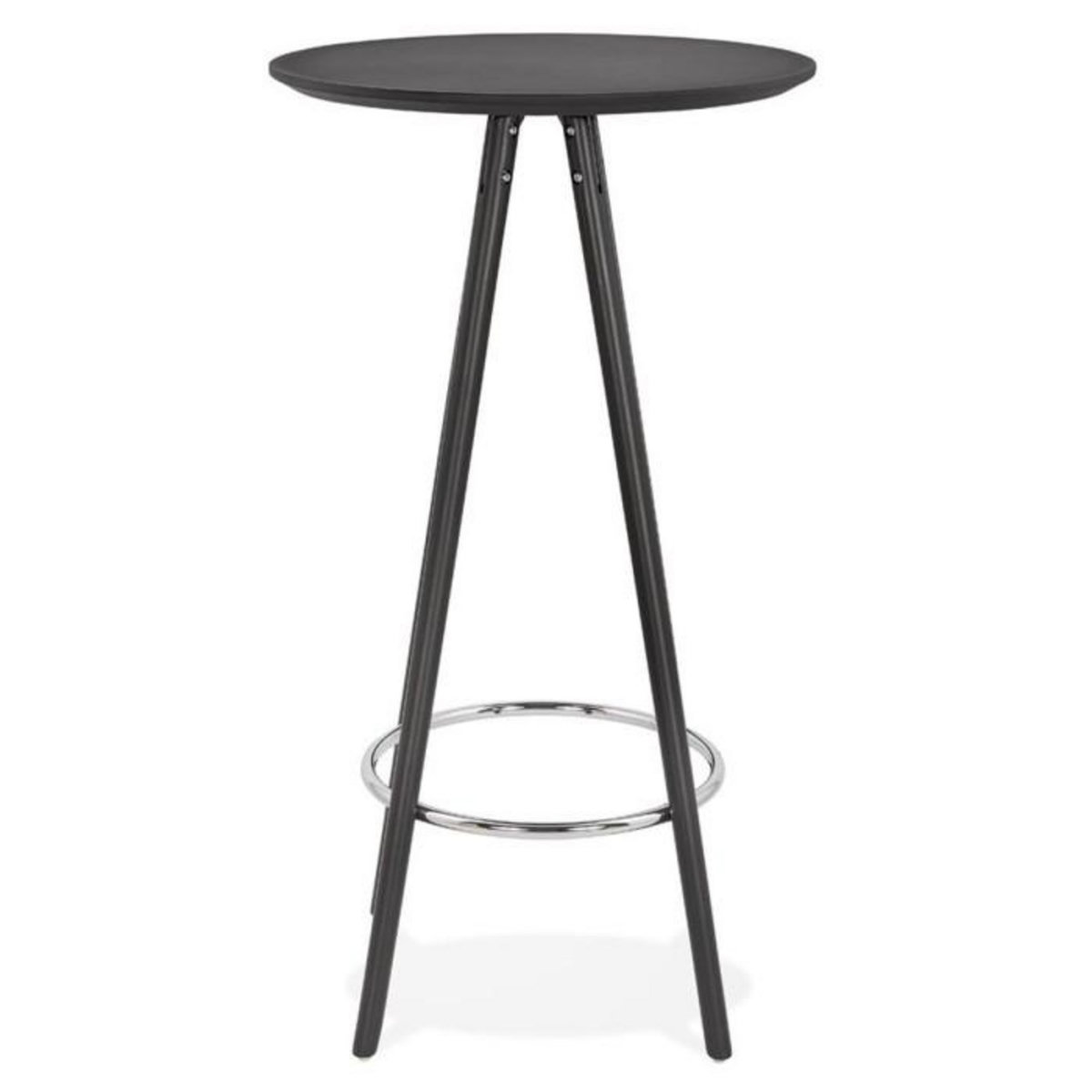 Paris Prix Table de Bar en Bois  Lizon  110cm Noir