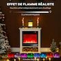 Voir la diapositive 4 : HOMCOM Cheminée électrique LED multicolore design classique niche rangement télécommande blanc noir