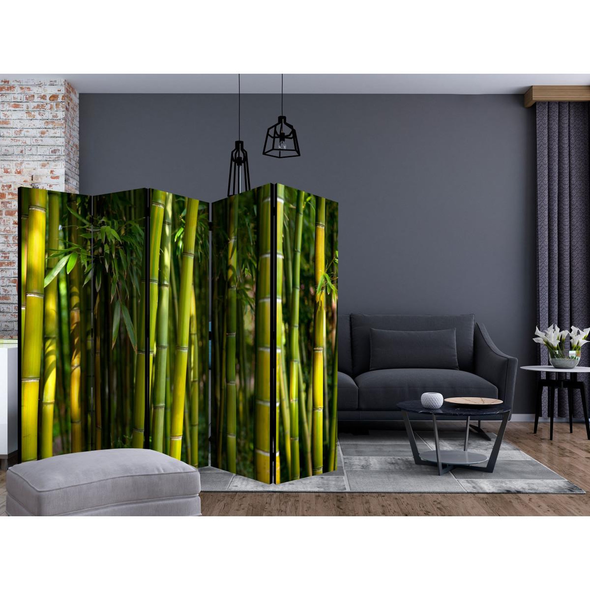 Voir la diapositive 2 : Paris Prix Paravent 5 volets  oriental garden  172x225cm