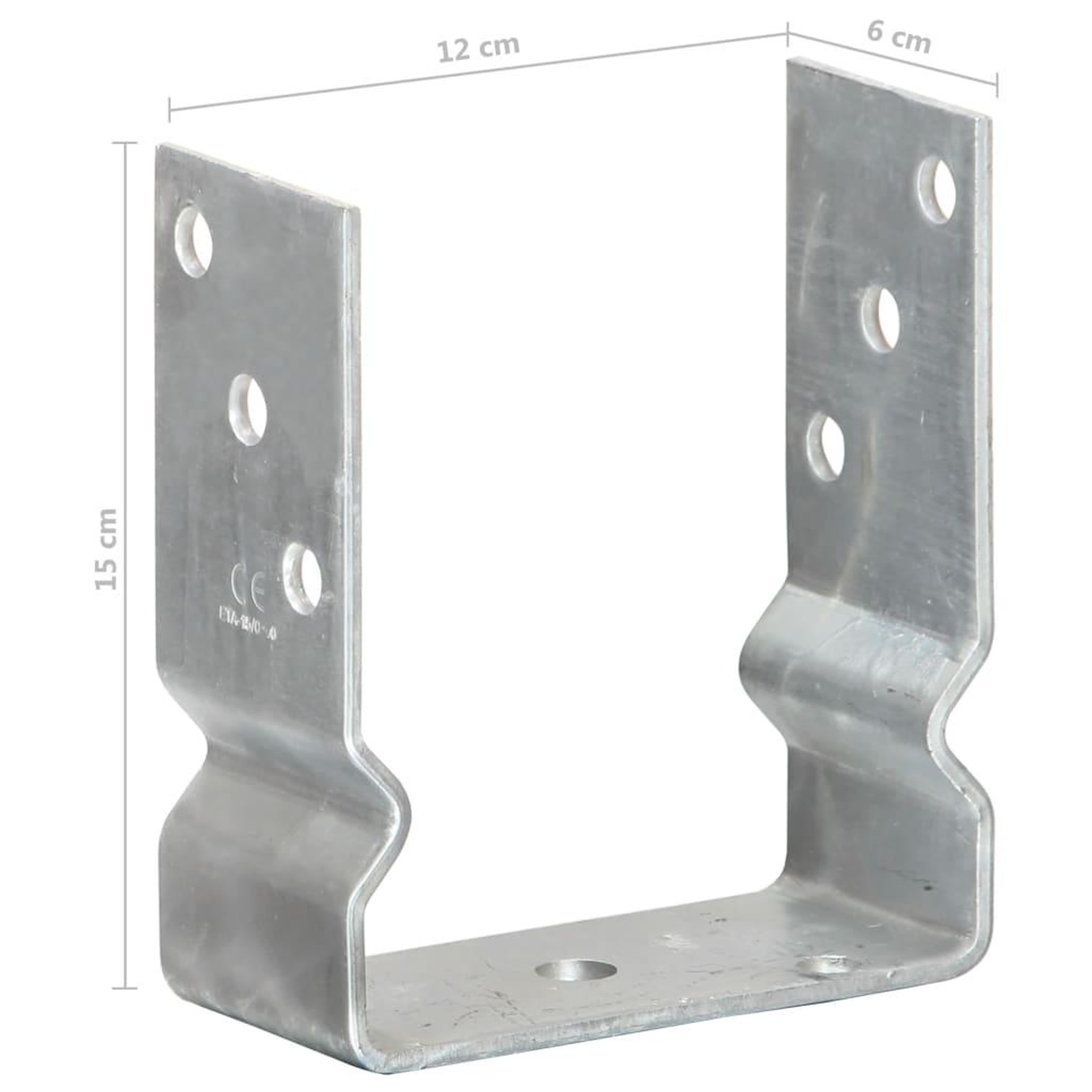 Voir la diapositive 6 : VIDAXL Piquets de cloture 12 pcs argente 12x6x15 cm acier galvanise