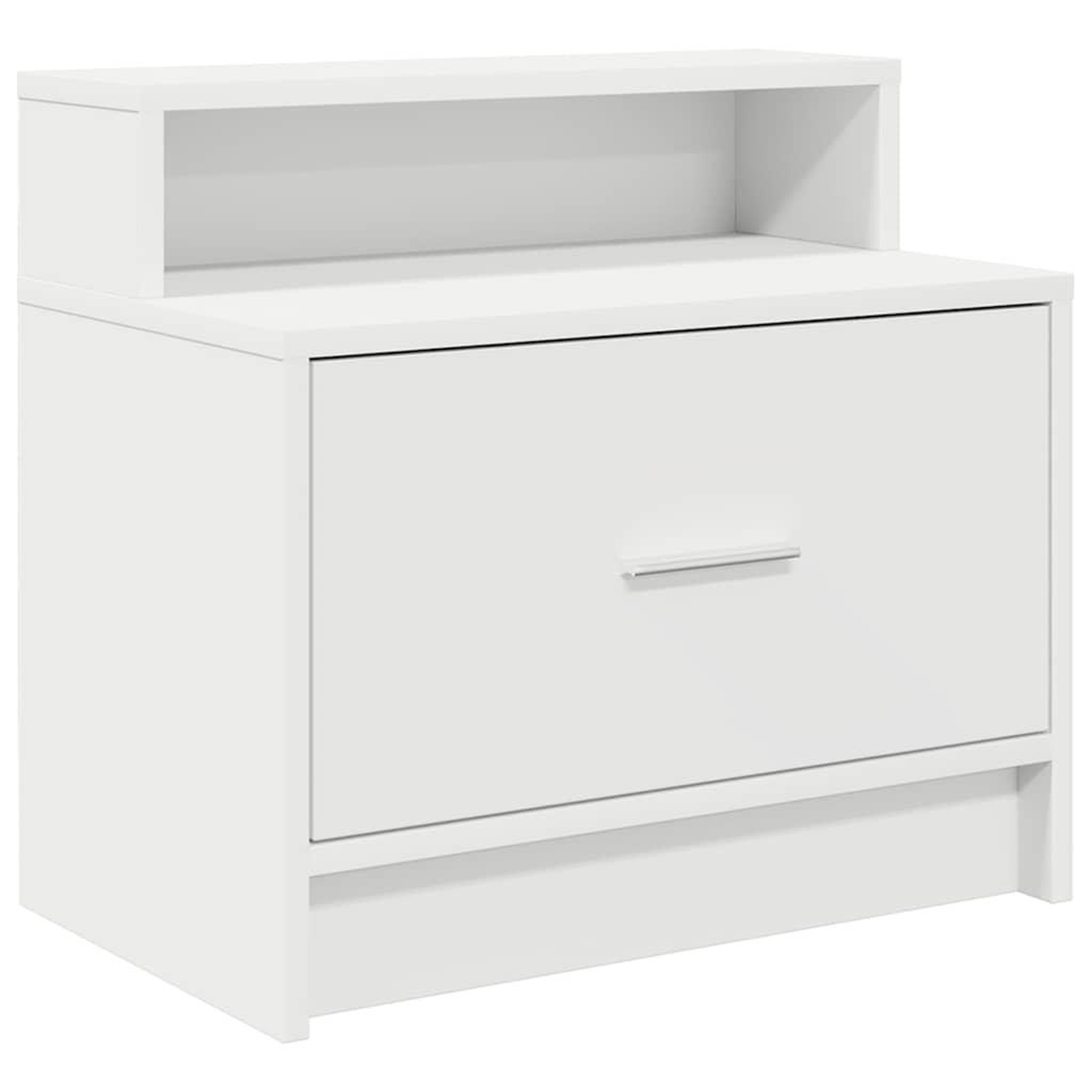 Voir la diapositive 2 : VIDAXL Table de chevet avec tiroir blanc 51x31x47 cm