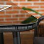 Voir la diapositive 4 : OUTSUNNY Salon de jardin 4 places 5 pièces table à manger chaises empilables coussins alu résine noir gris