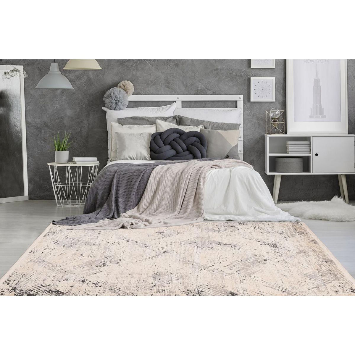 Paris Prix Tapis Imprimé Antique Délavé  Palace  Beige