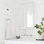  Miroir mural de salle de bain rectangulaire blanc avec crochet, 49.8 * 4.5 * 69.8 cm