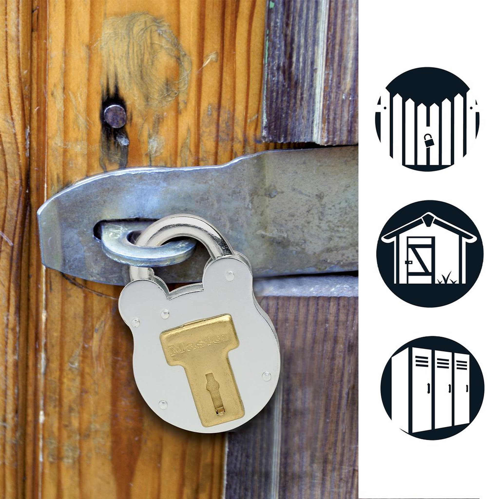 Master lock 2750EURD Cadenas au Design Vintage, Gris, 8,7 x 5 x 1,3 cm