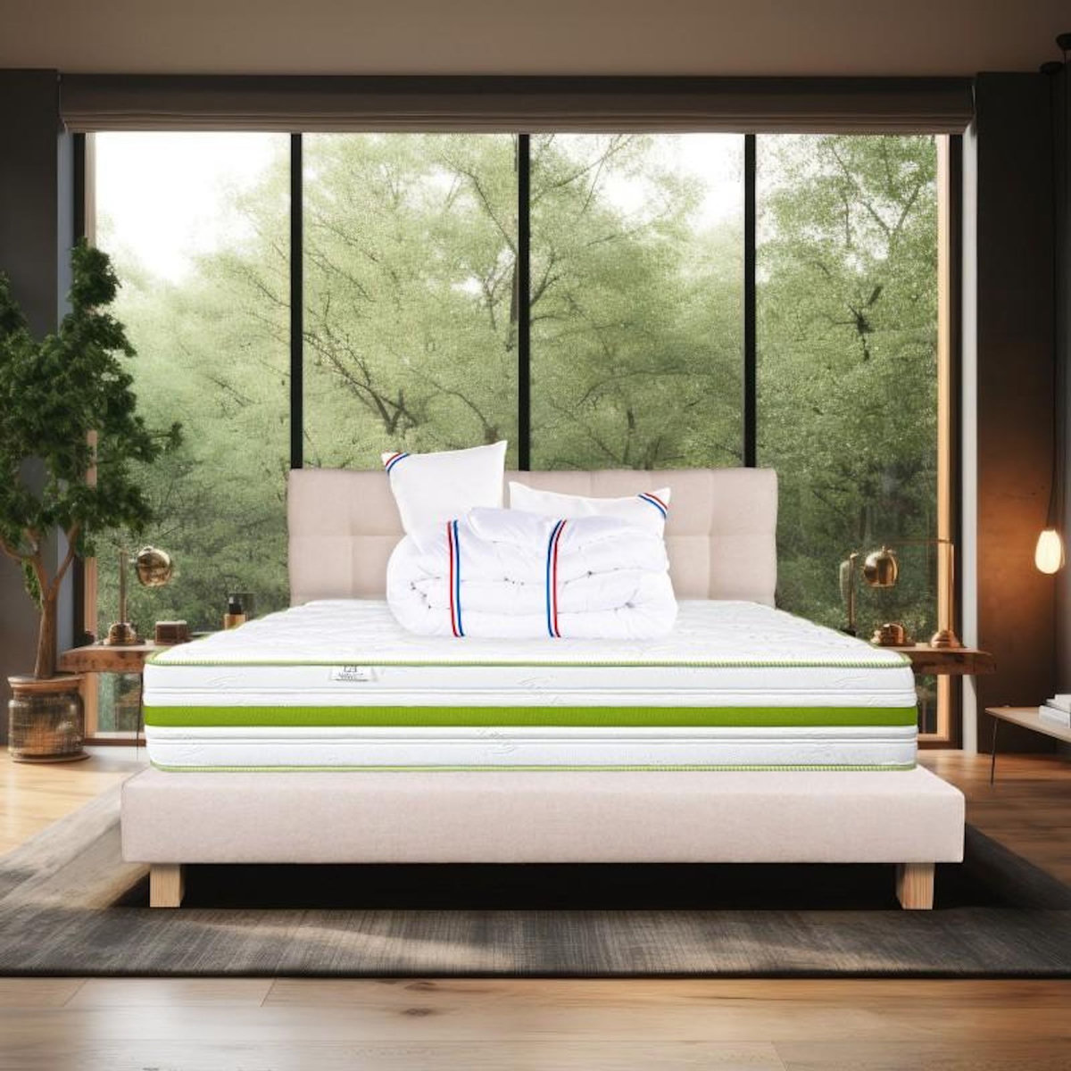 LUXURY LITERIE Ensemble literie mousse, Rêverie Ferme, Beige