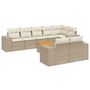 Voir la diapositive 2 : VIDAXL Salon de jardin avec coussins 9 pcs beige resine tressee