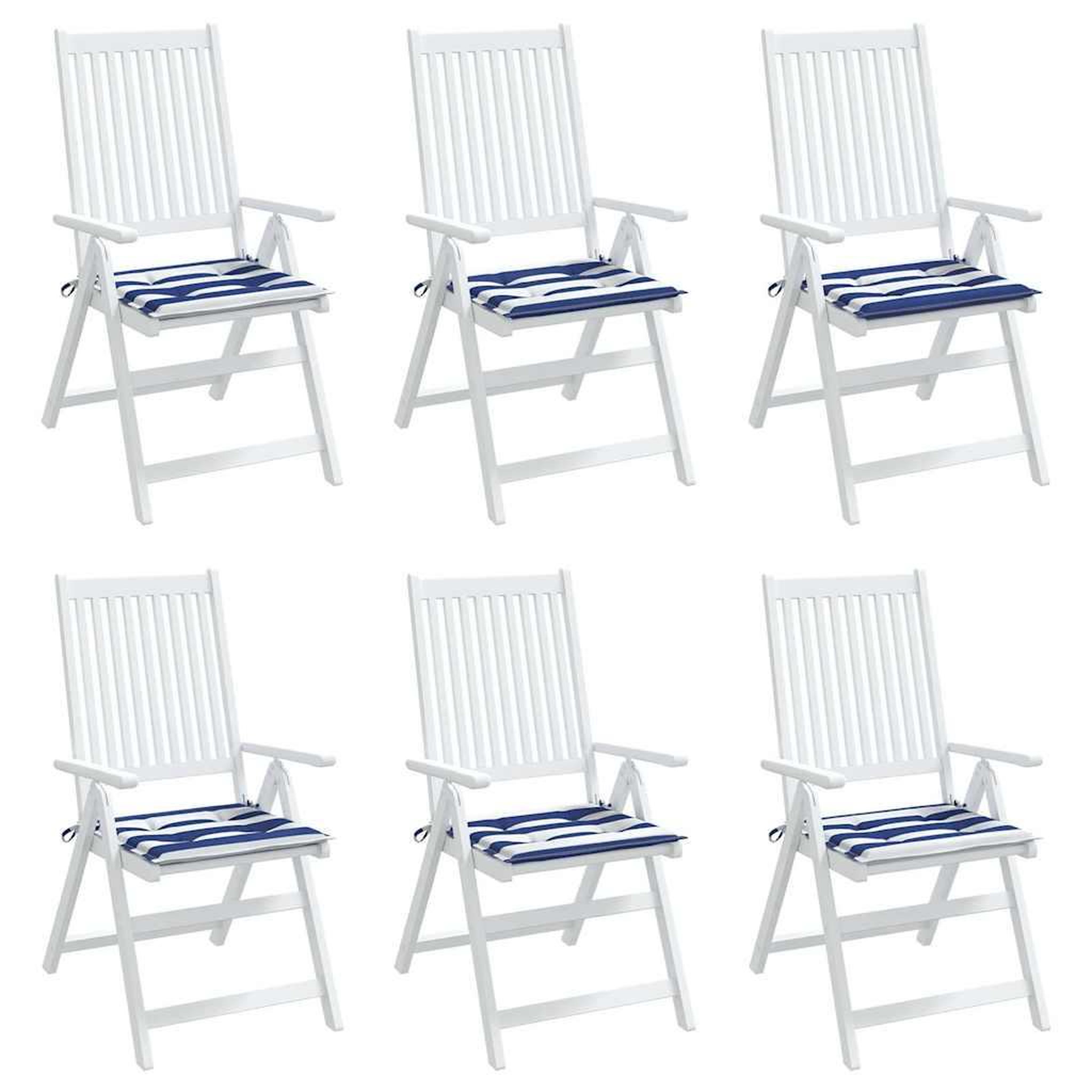 Voir la diapositive 4 : VIDAXL Coussins de chaise de jardin lot de 6 50x50x3 cm tissu