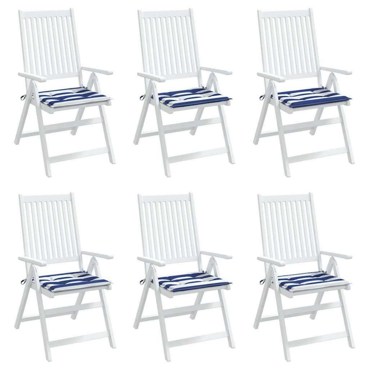 VIDAXL Coussins de chaise de jardin lot de 6 50x50x3 cm tissu