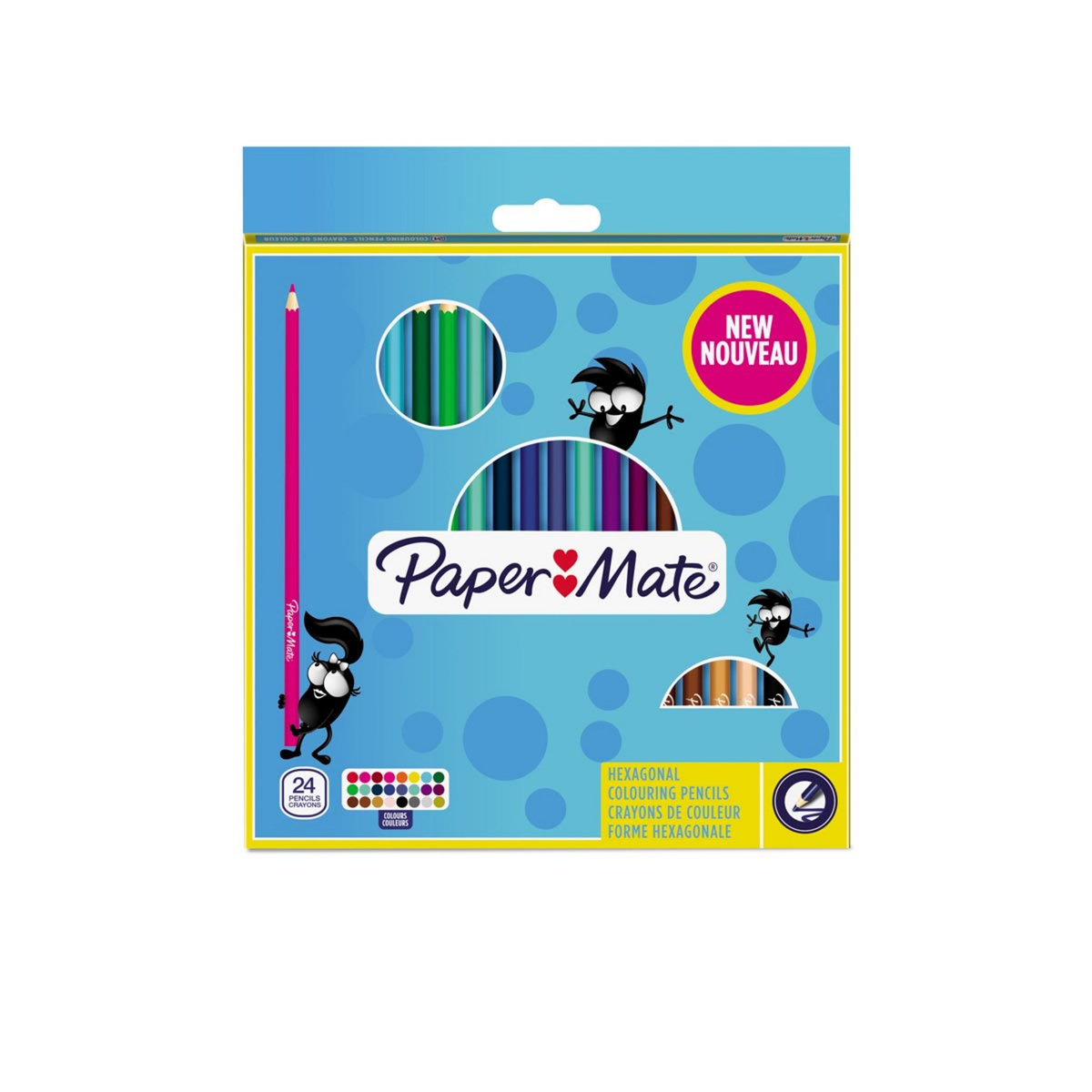 PAPERMATE  Boite de 24 crayons de couleurs triangulaires