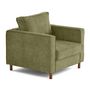 Voir la diapositive 3 : LISA DESIGN Jake - fauteuil en tissu velours relief - pieds en bois foncé