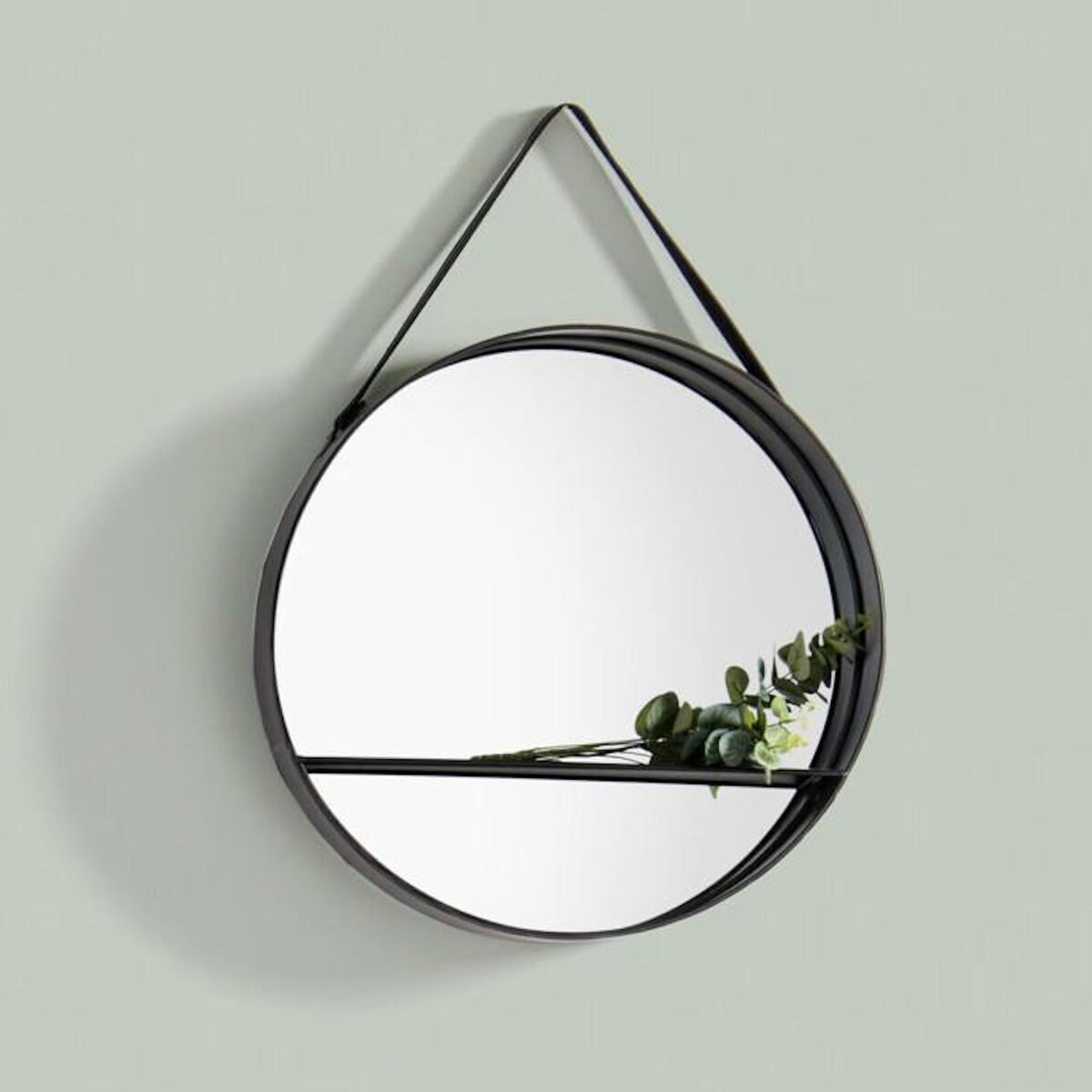 ATMOSPHERA Miroir Étagère en Métal  Belt  55cm Noir