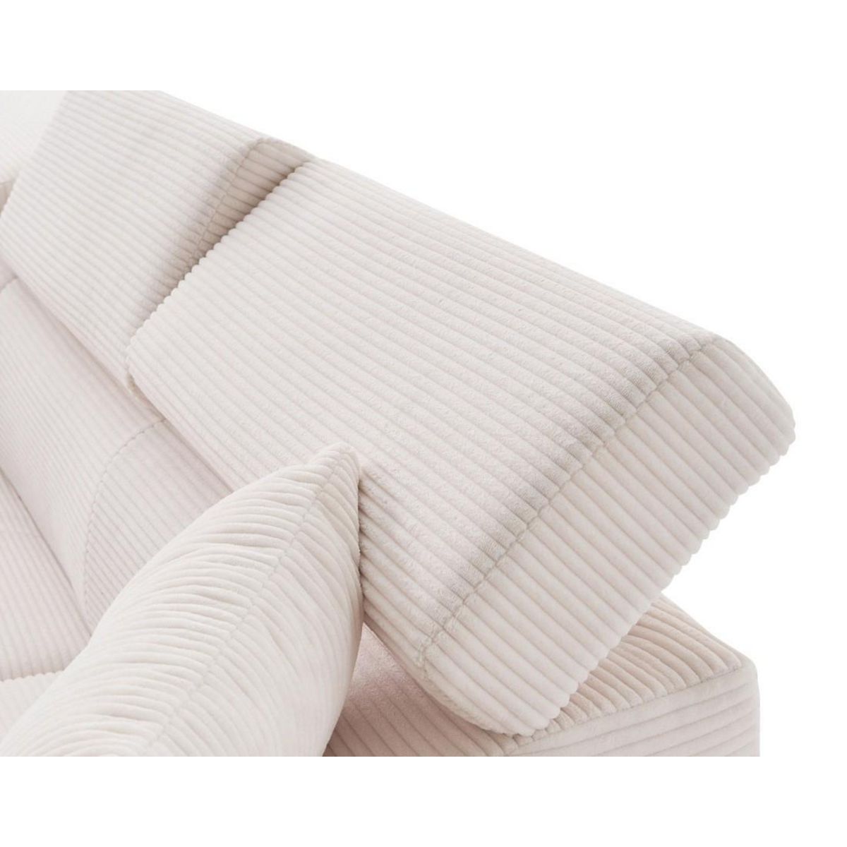 BEST MOBILIER Lisbona - canapé d'angle gauche 5 places convertible avec têtières en velours côtelé