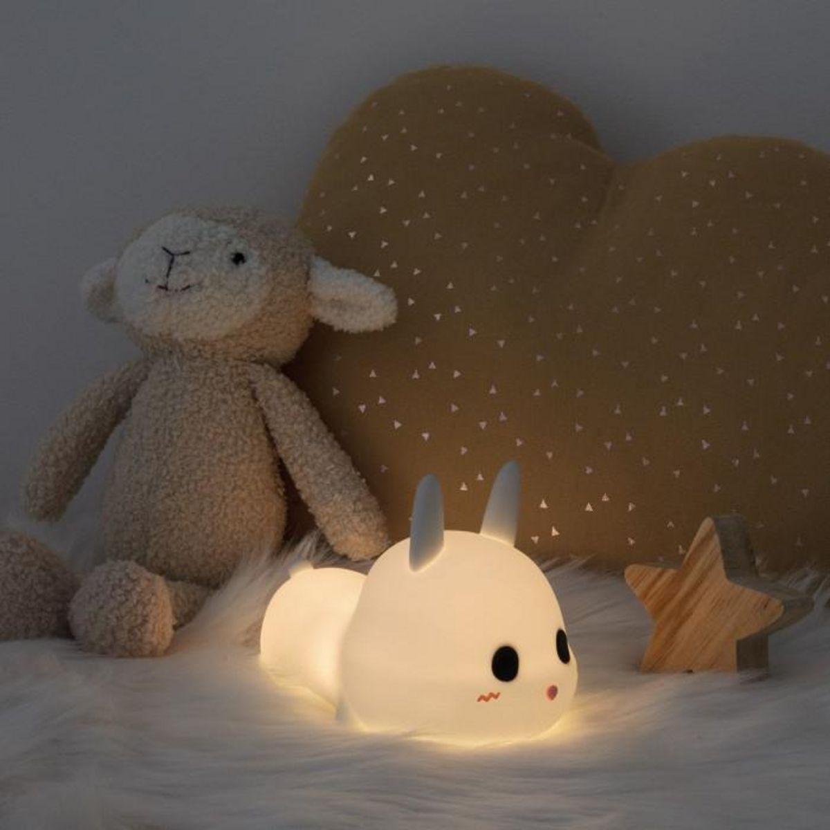 Atmosphera Kids Veilleuse pour Enfant  Lapin Silicone  15cm Blanc