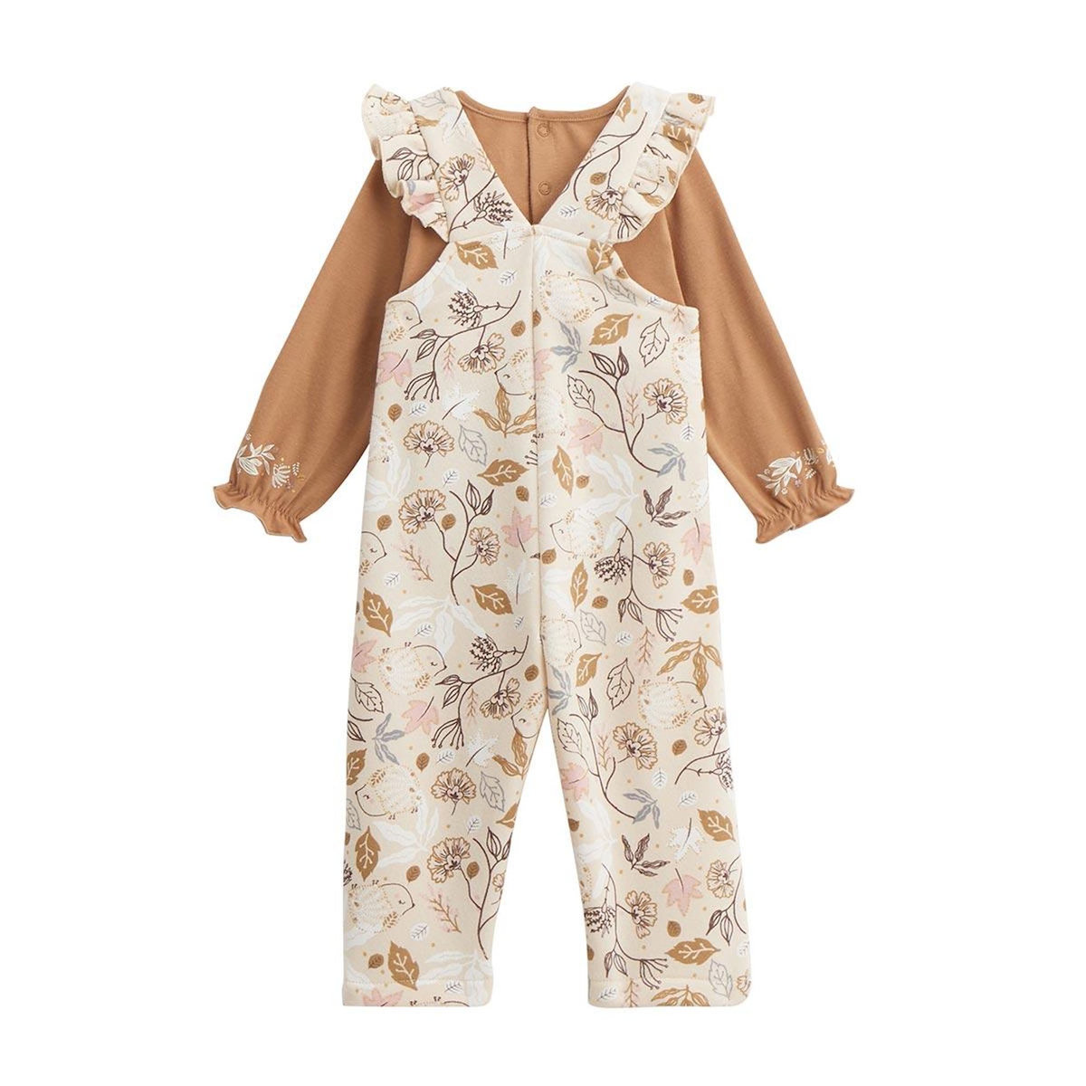 Petit Béguin Ensemble salopette bébé en molleton et t-shirt Chincha