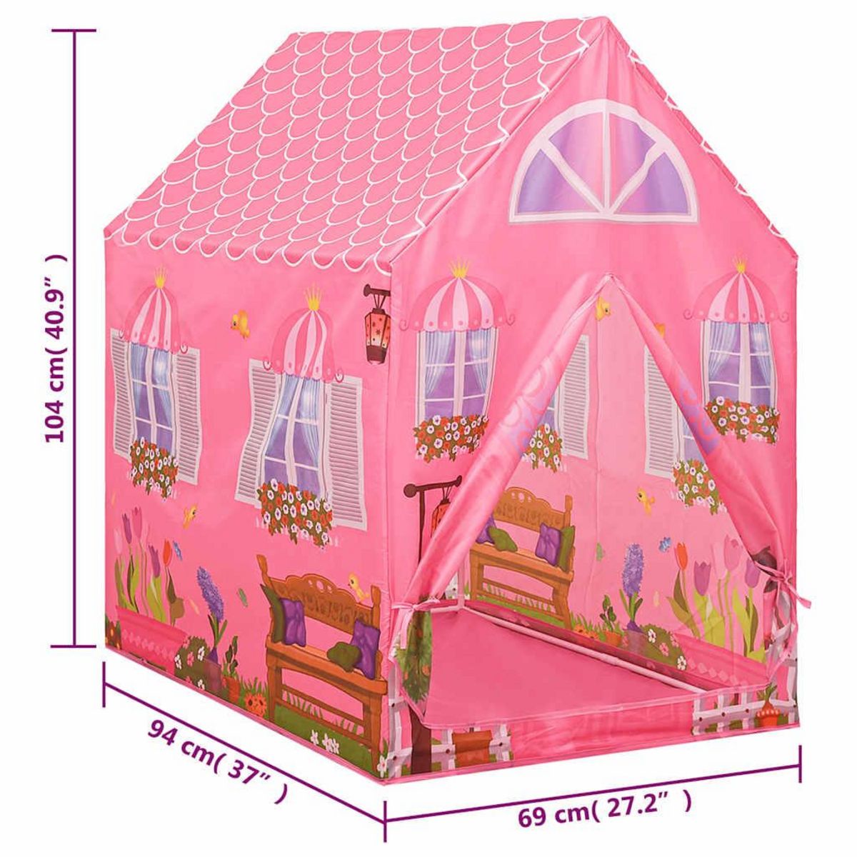 VIDAXL Tente de jeu pour enfants avec 250 balles Rose 69x94x104 cm