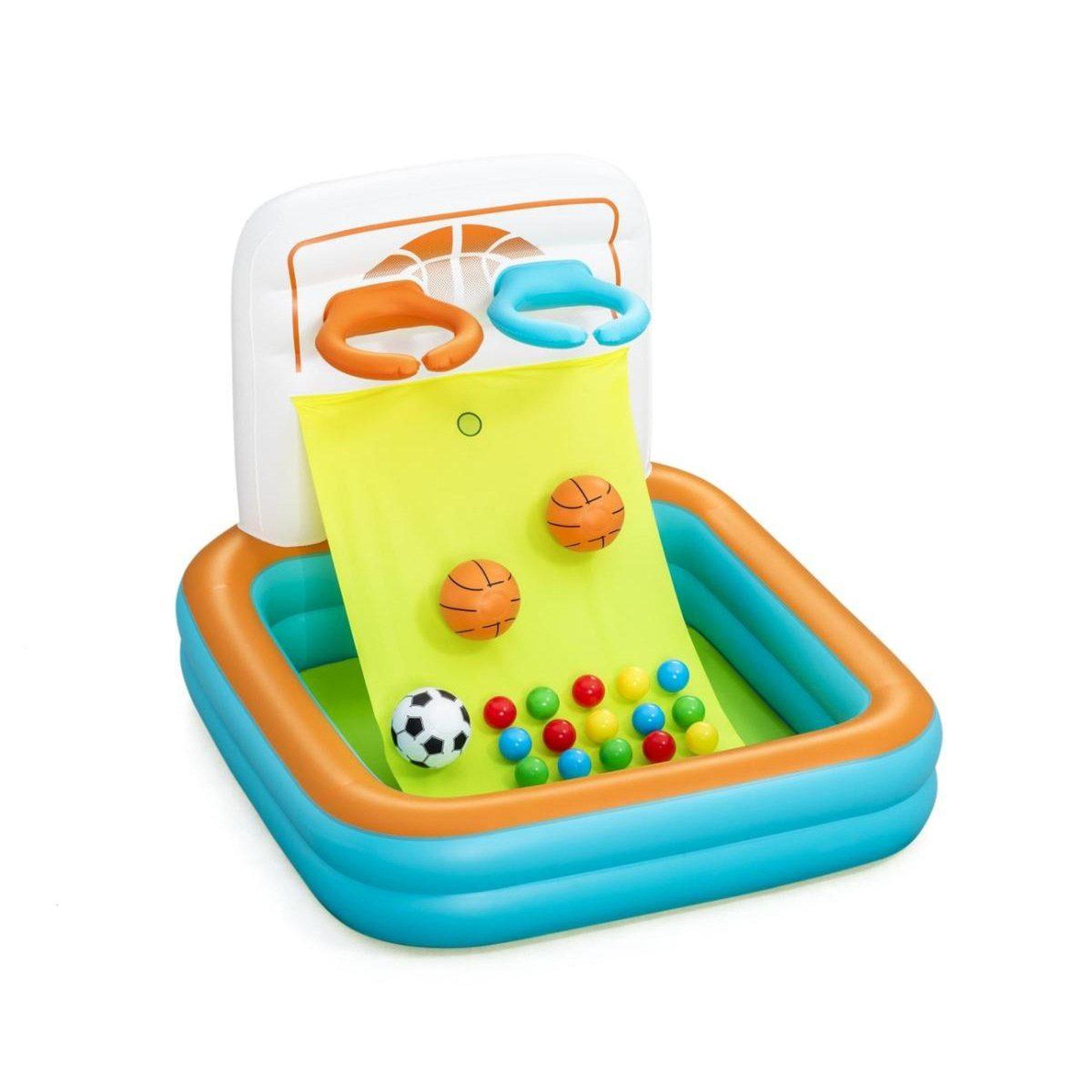 Voir la diapositive 2 : BESTWAY Aire de jeux à balles 3-en-1  kick 'n swish 1.20m x 1.07m x 84cm