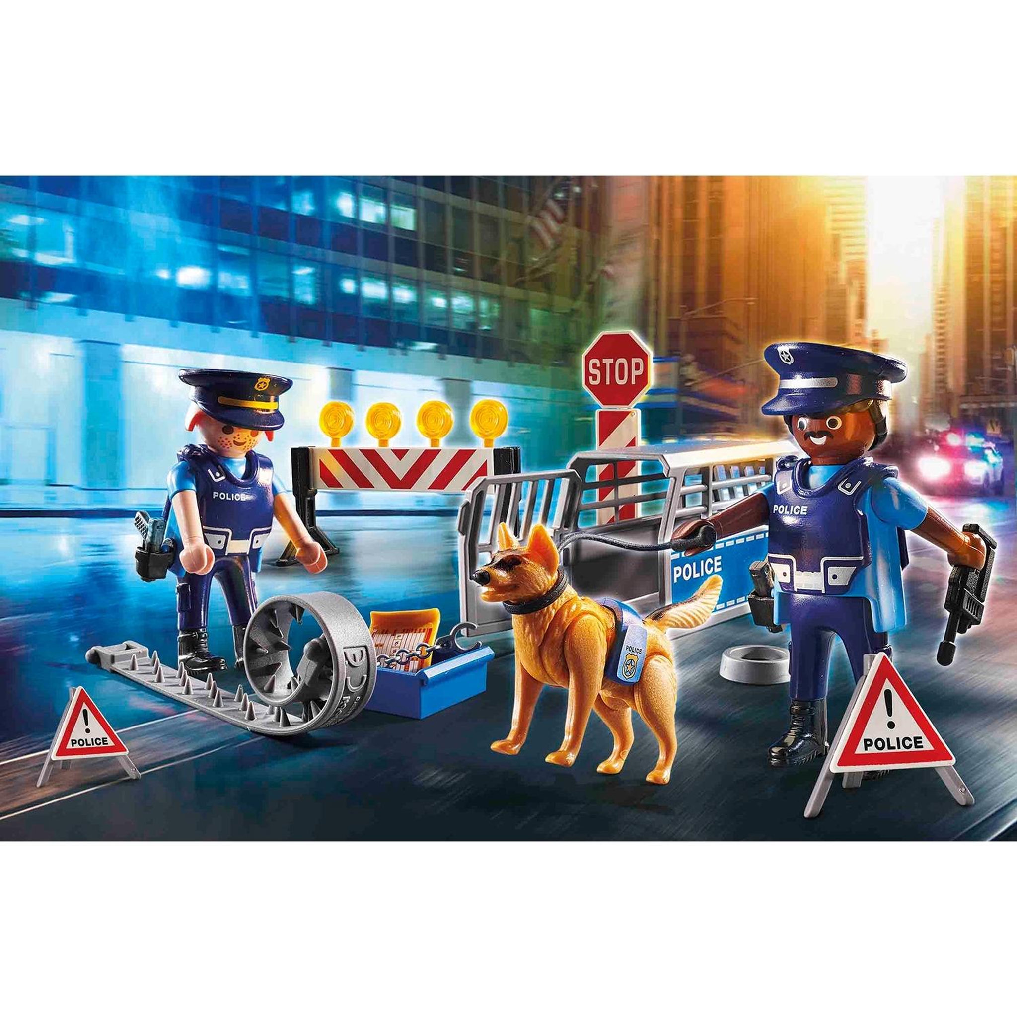Voir la diapositive 2 : PLAYMOBIL Playmobil 6878 Barrage de Police, City Action, Les policiers, 48 pieces, des 4 ans