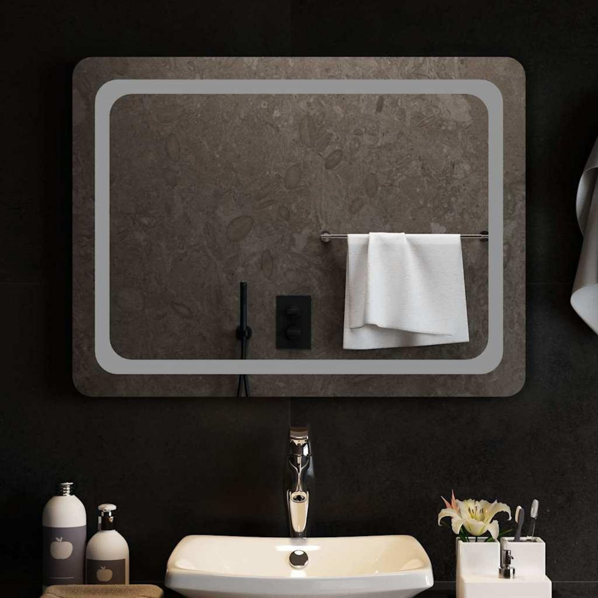 VIDAXL Miroir de salle de bain a LED 80x60 cm