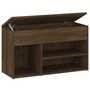 Voir la diapositive 2 : VIDAXL Banc a chaussures Chene marron 80x30x45 cm Bois d'ingenierie