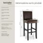 Voir la diapositive 6 : tectake Tabouret de bar rembourré avec dossier marron
