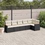Voir la diapositive 1 : VIDAXL Salon de jardin 6 pcs avec coussins noir resine tressee