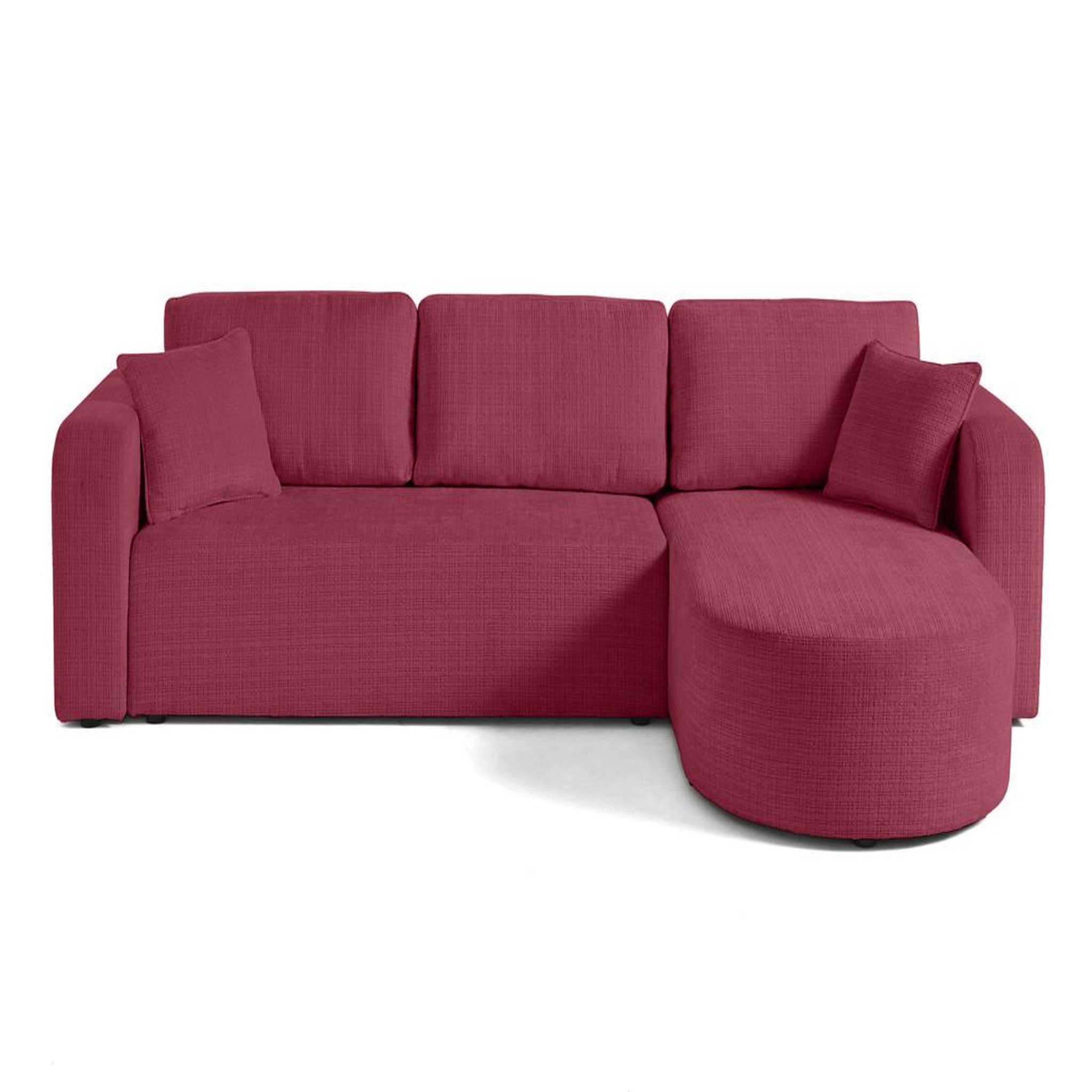 Voir la diapositive 1 : BEST MOBILIER Miro - canapé d'angle réversible - 4 places - convertible avec coffre - en velours texturé
