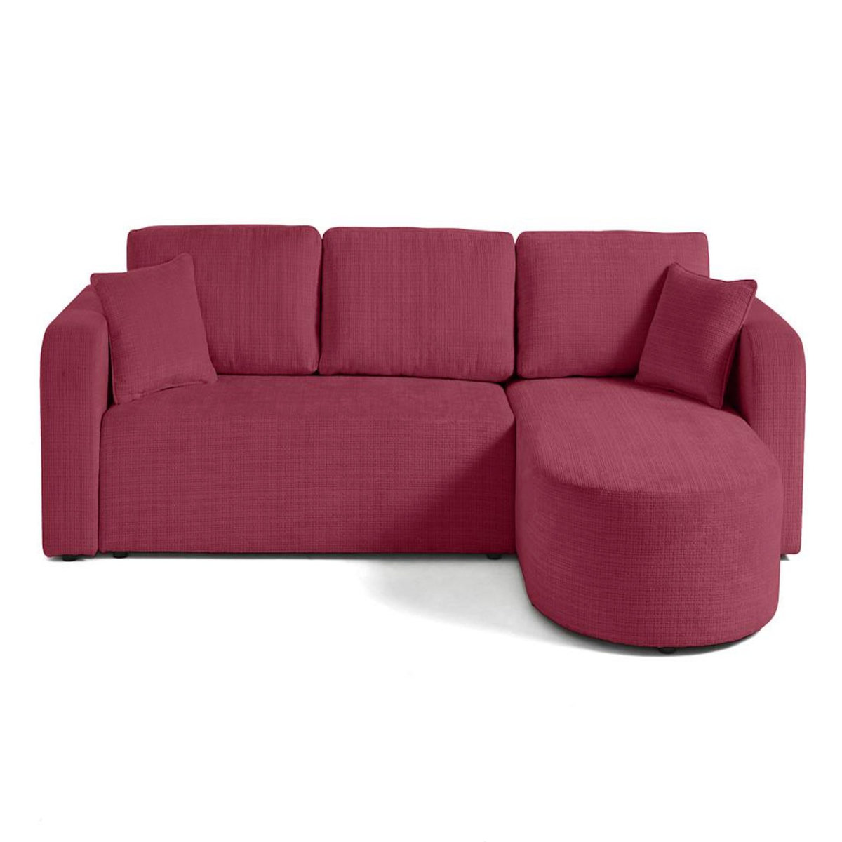 BEST MOBILIER Miro - canapé d'angle réversible - 4 places - convertible avec coffre - en velours texturé