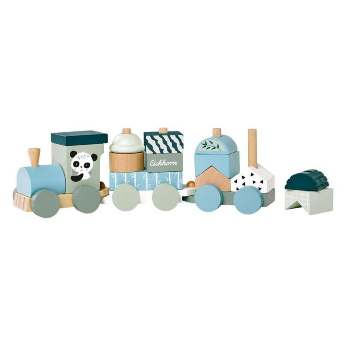 Eichhorn Eichhorn Wooden Block Train Panda, 16 pcs. 100003804