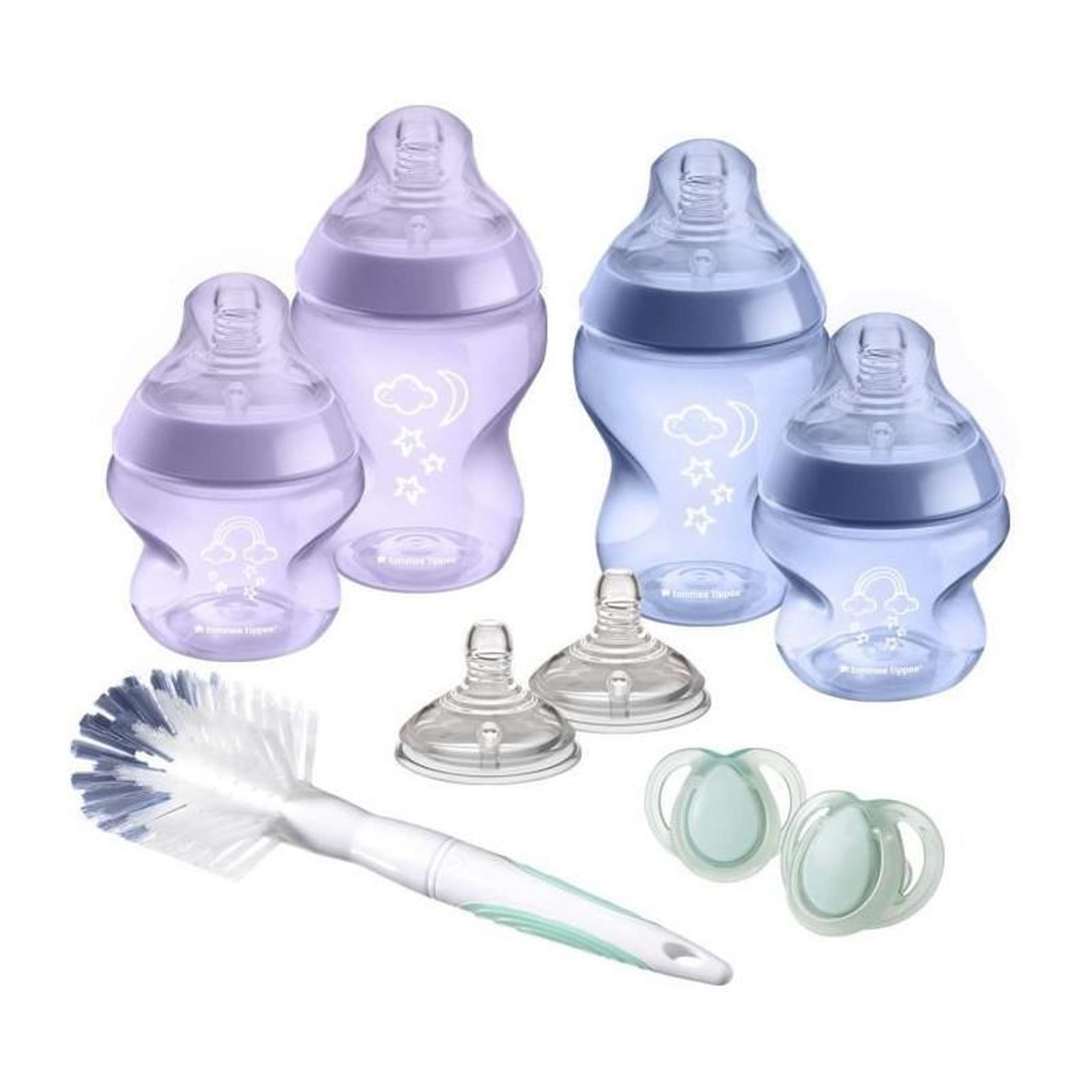 Voir la diapositive 1 : TOMMEE TIPPEE Tommee Tippee - Biberons Coffret Naissance Closer to Nature - Tetine Anti-Colique - Violet Bleu