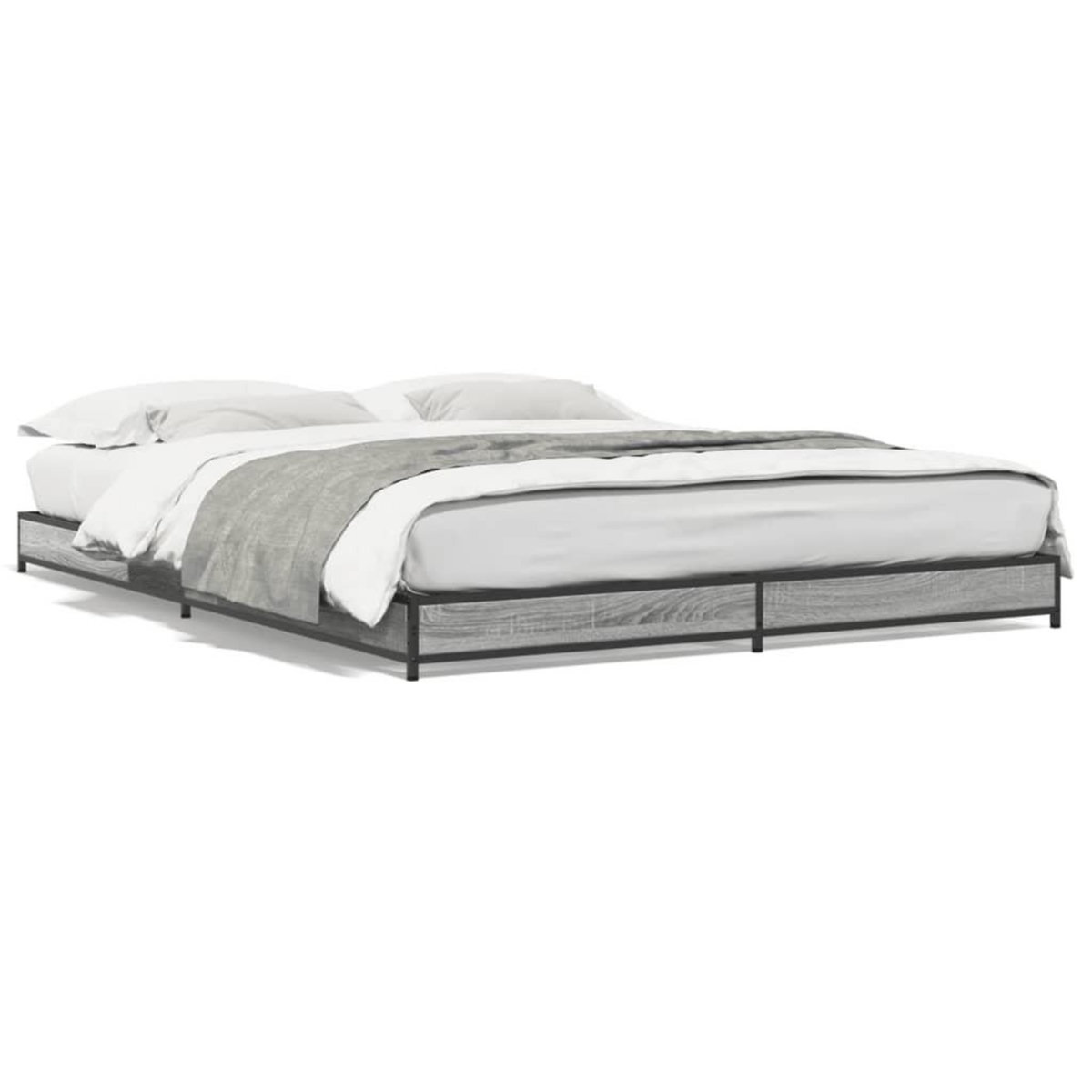 VIDAXL Cadre de lit sans matelas sonoma gris 140x190 cm