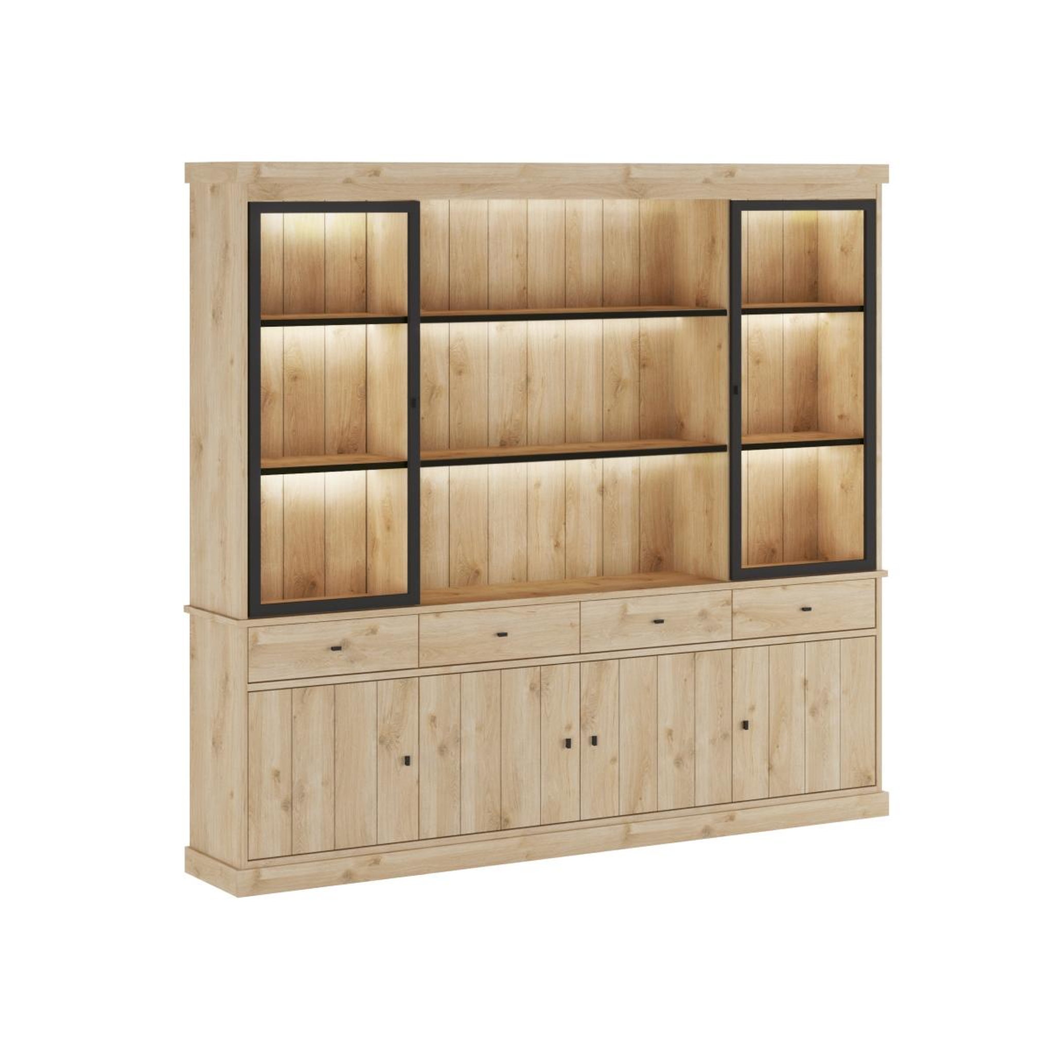 JLC KREATION Vaisselier 4 portes vitrées en bois VALENTINE