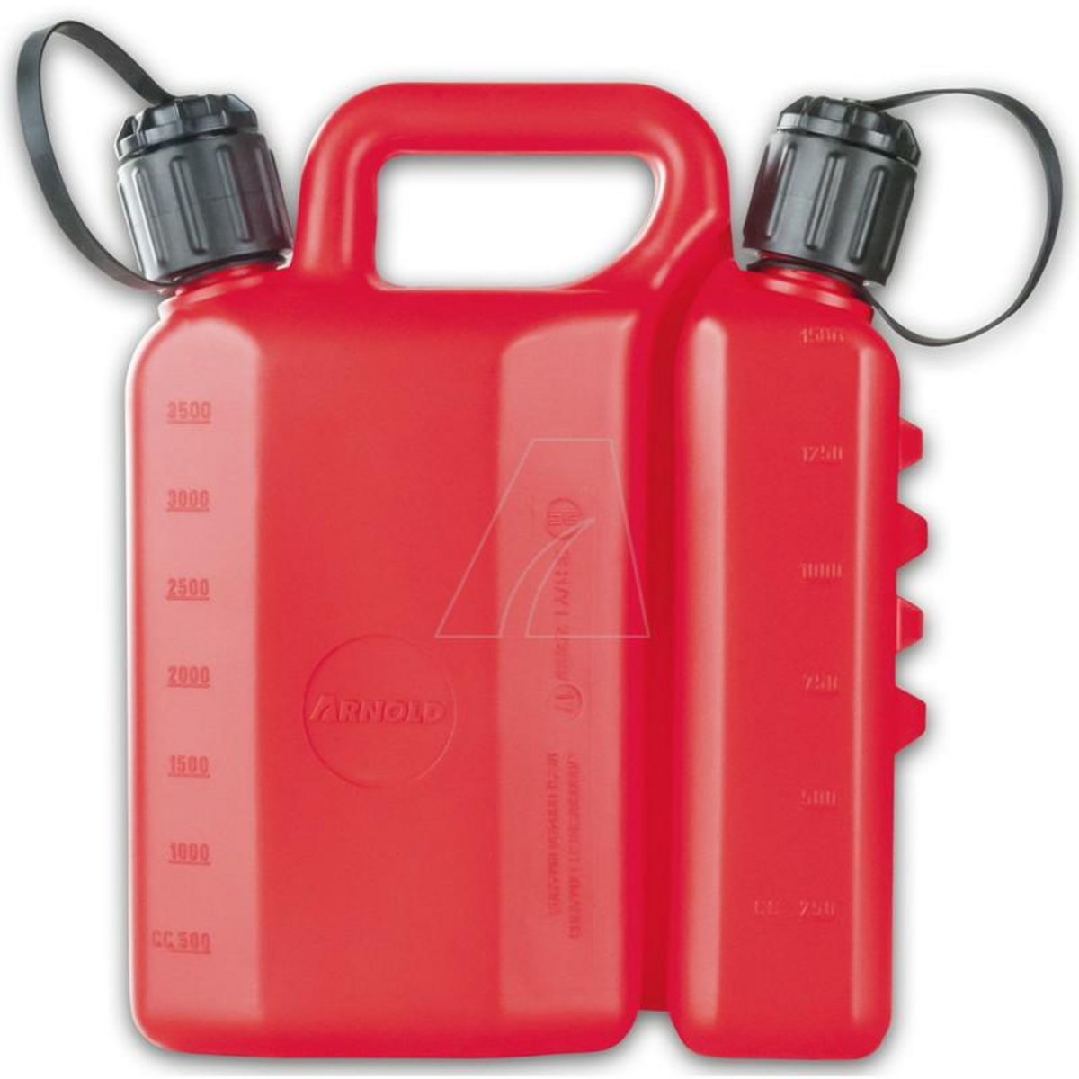 ARNOLD Jerrican double avec goulotte souple et goulotte rigide 3 + 1,5 l