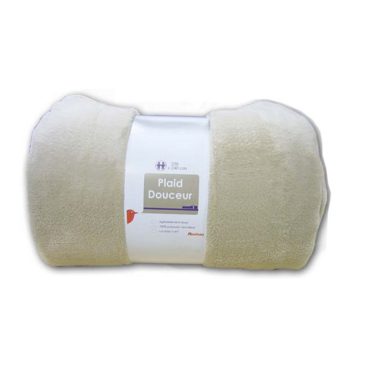 AUCHAN Couverture micromousseux CORAL