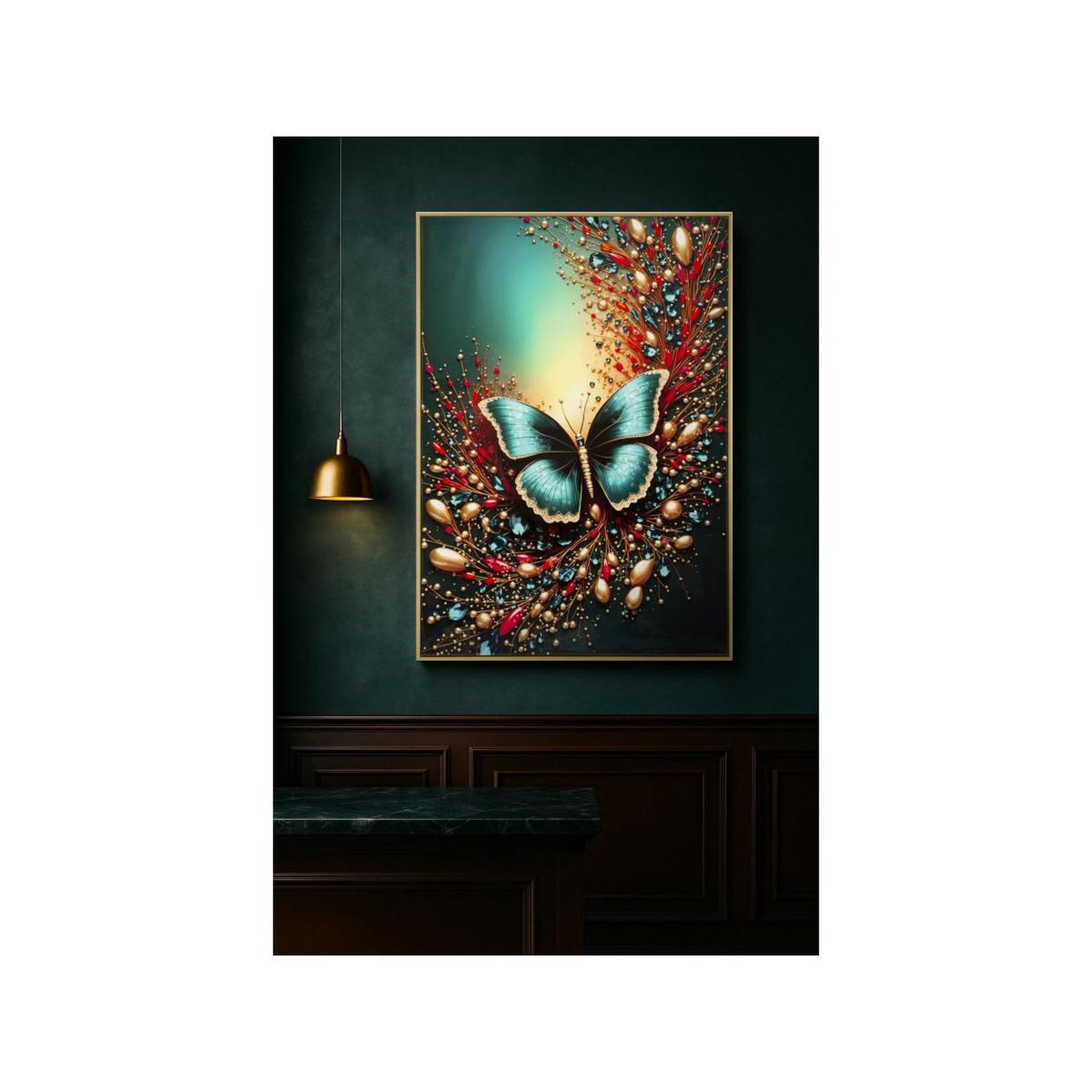 Voir la diapositive 6 : Paris Prix Tableau imprimé  butterfly ii  70x100cm multicolore