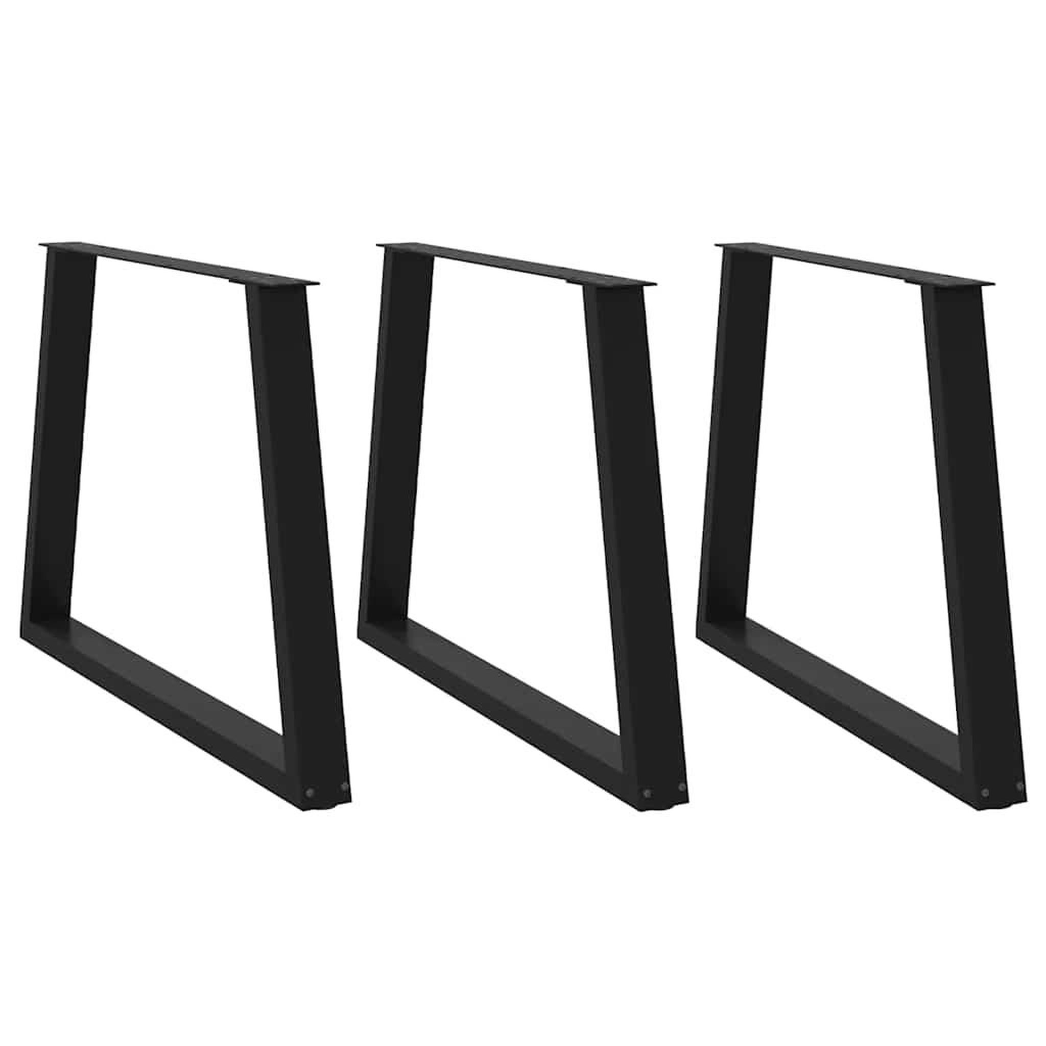 VIDAXL Pieds de table a manger forme de V 3 pcs noir 100x(72-73,3) cm