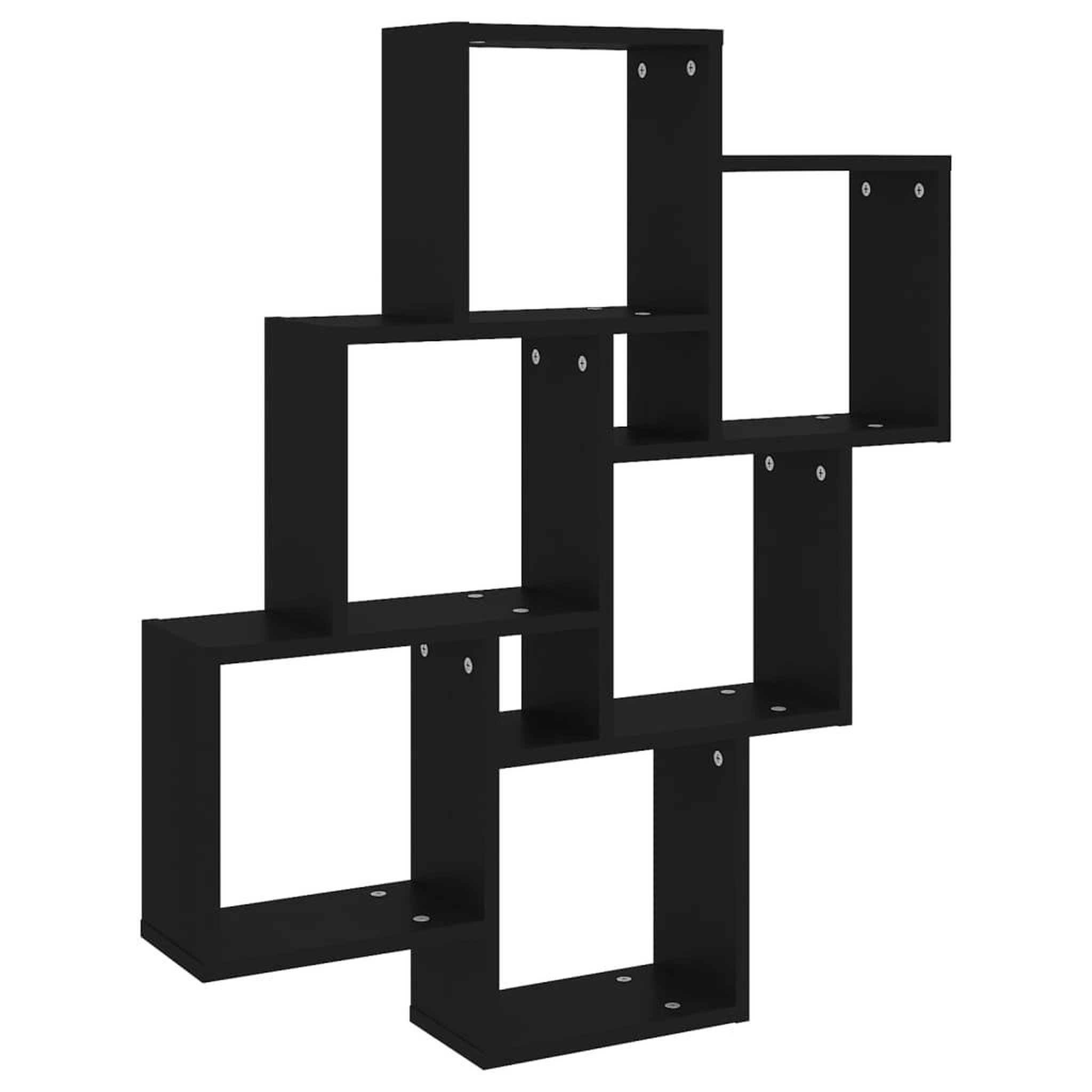 Voir la diapositive 2 : VIDAXL Etagere murale cube Noir 78x15x93 cm Bois d'ingenierie