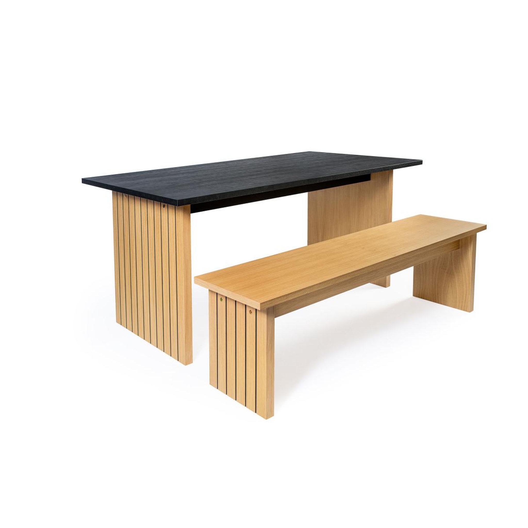 Voir la diapositive 3 : Paris Prix Table à manger design en bois  stripe  160cm noir