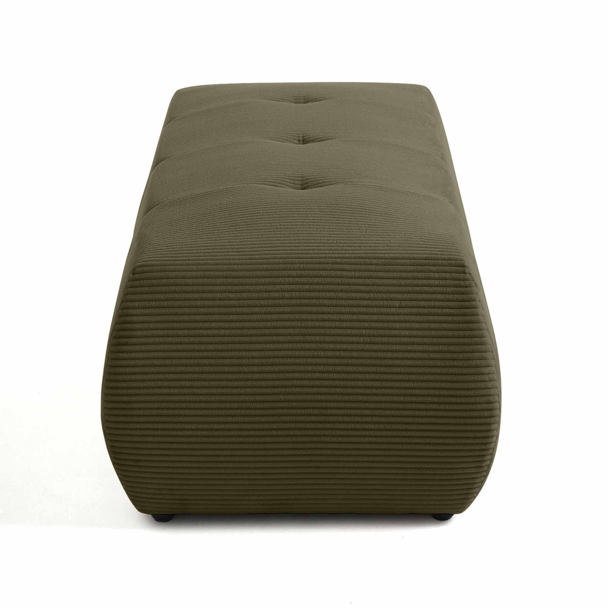 Voir la diapositive 3 : BEST MOBILIER Onyx - pouf d'appoint - en velours côtelé