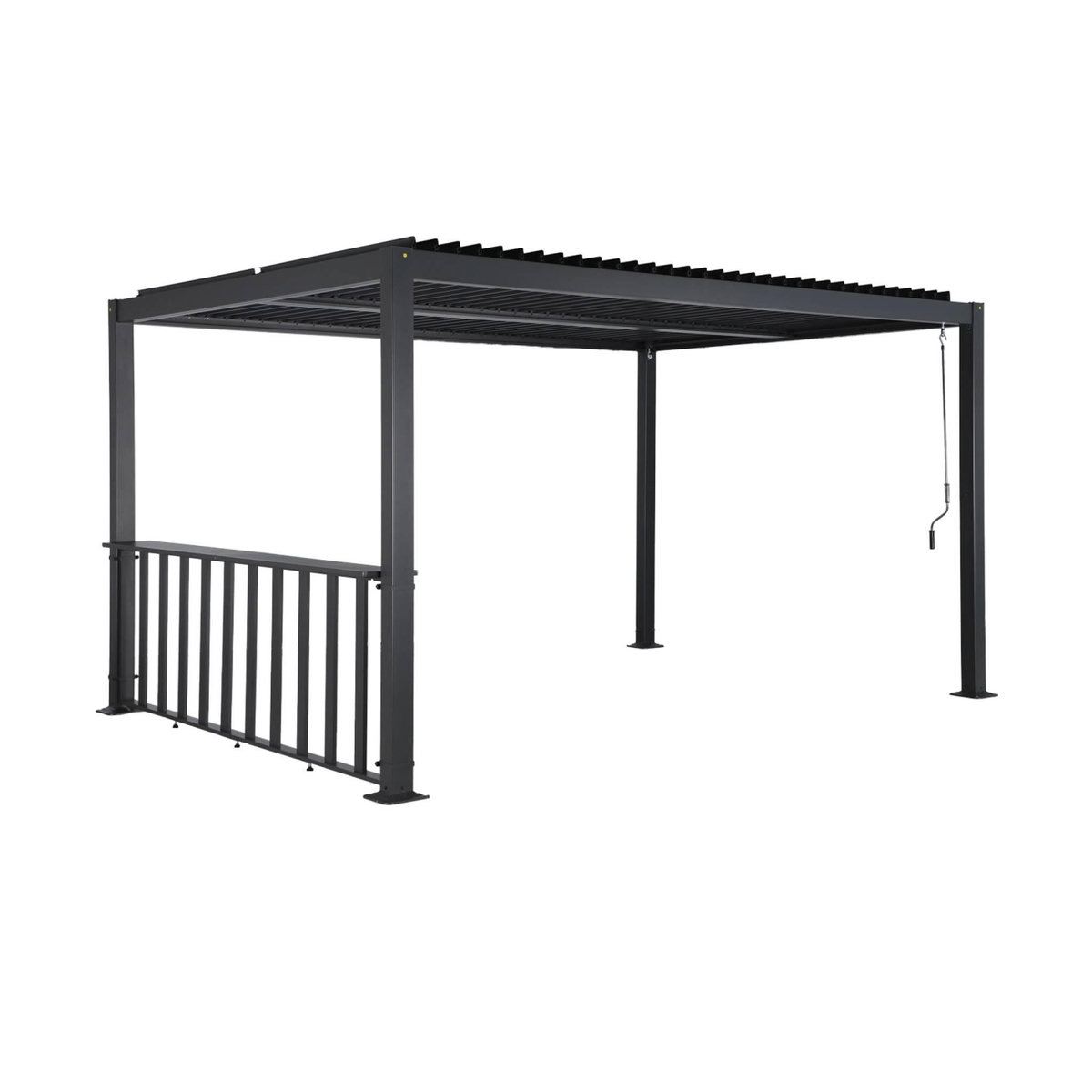 SWEEEK Pergola bioclimatique aluminium et acier 4x3m + bar 3m anthracite Palace