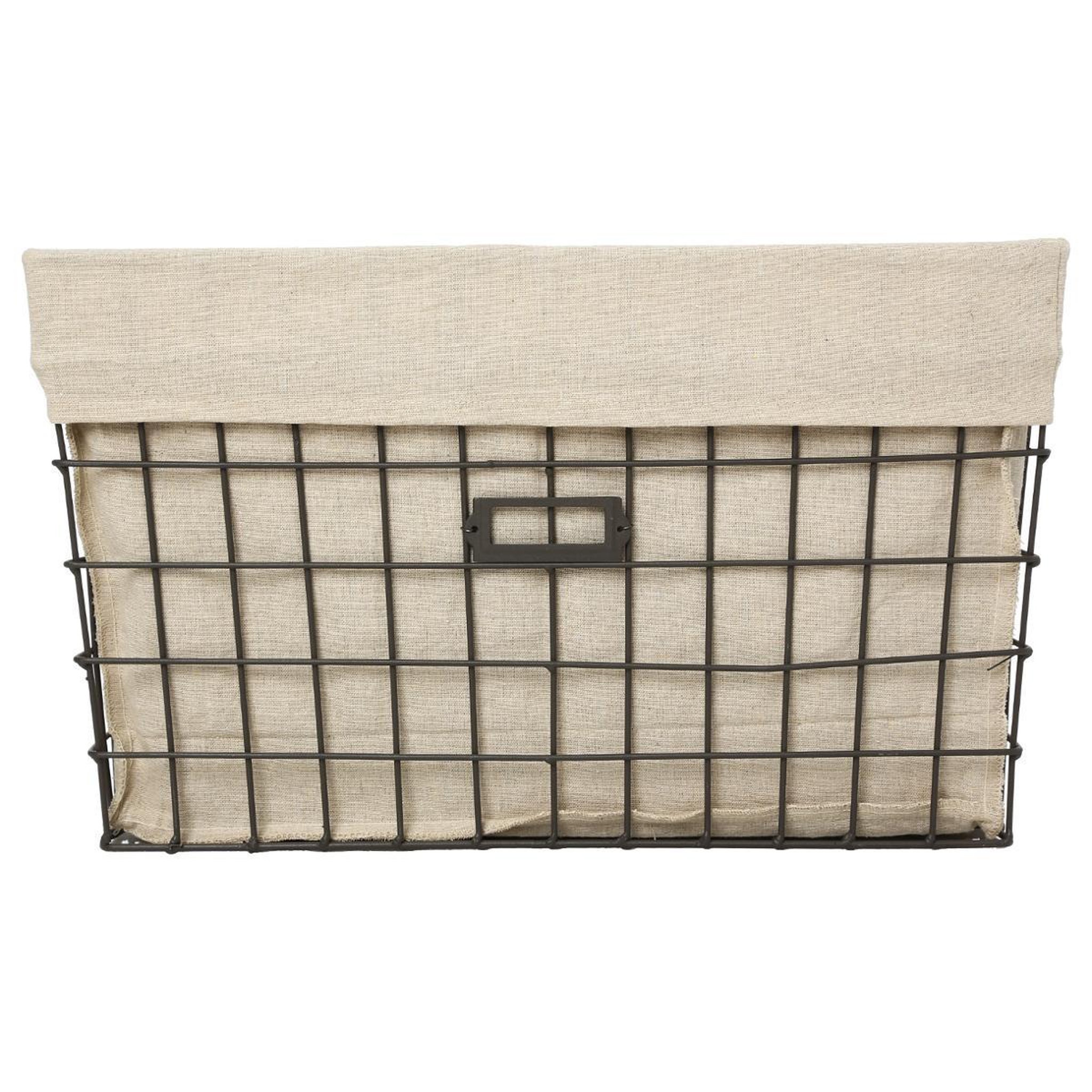 Voir la diapositive 3 : ATMOSPHERA Lot de 5 corbeilles de rangement  métal  51cm beige