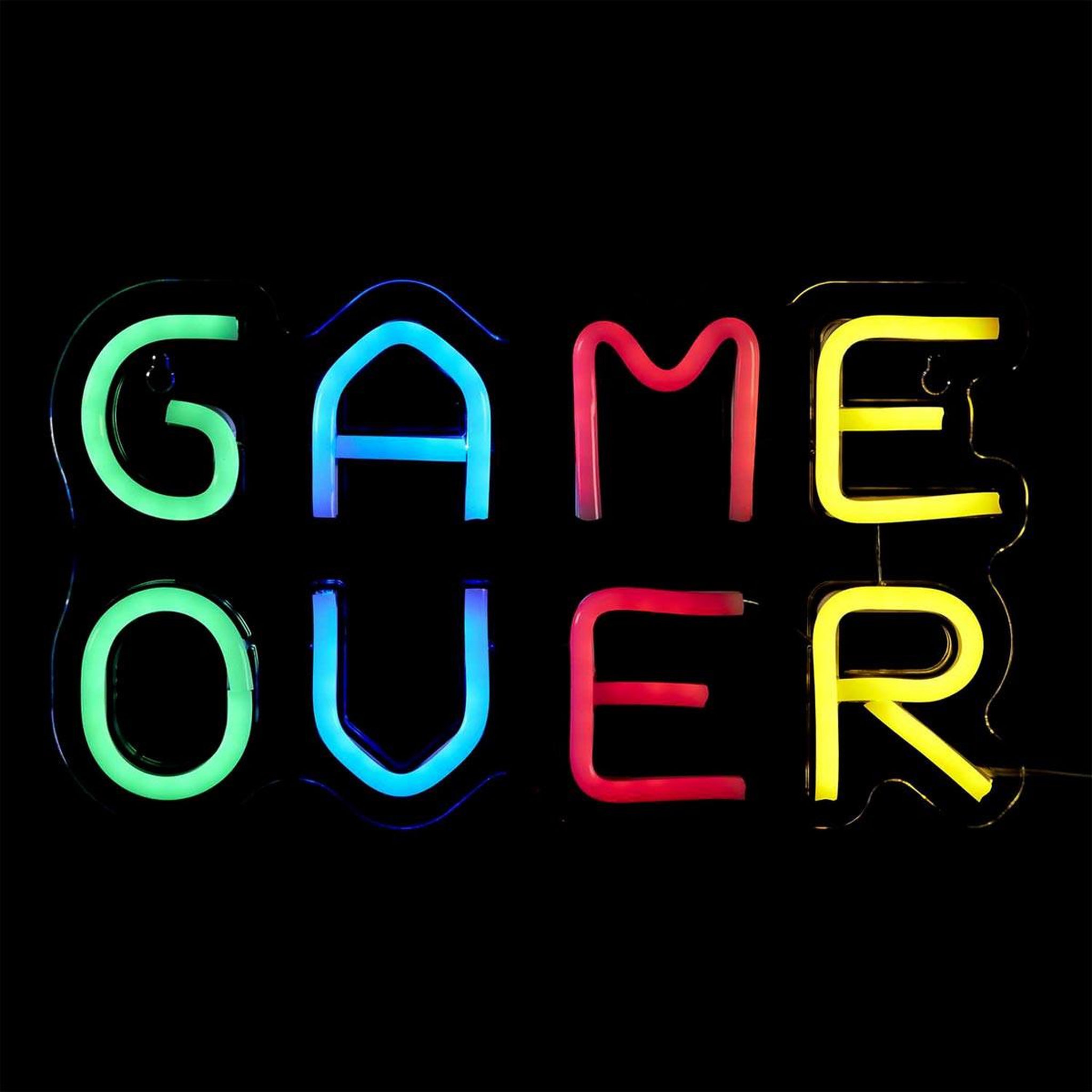 Voir la diapositive 2 : The Home Deco Factory Lampe led effet néon  game over  32cm multicolore