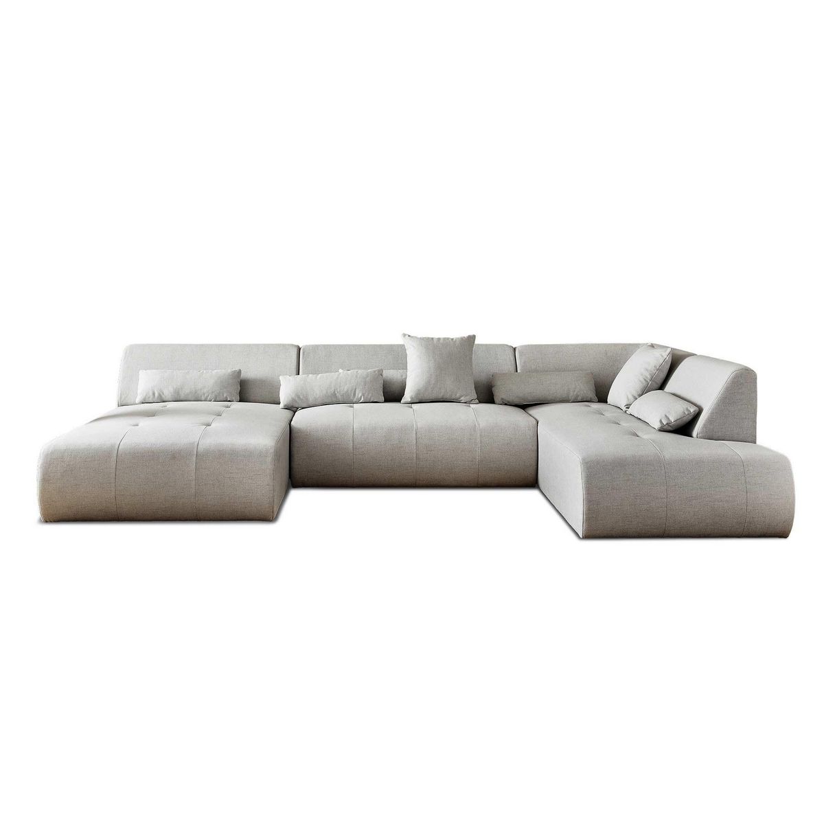 LISA DESIGN Onyx - canapé panoramique d'angle droit 7 places - en tissu